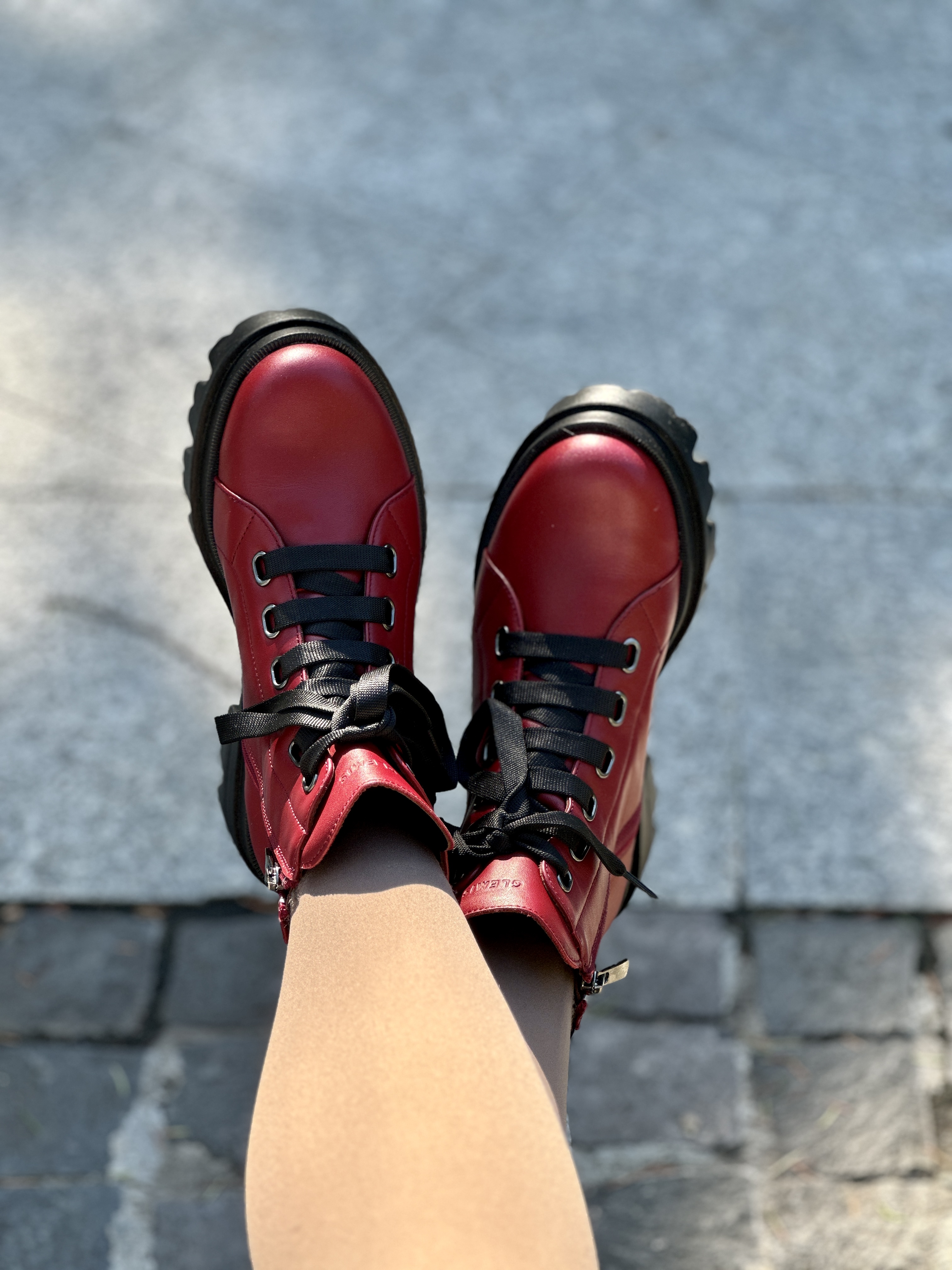 Bocanci dama, Glemis, piele naturala - Cod: PS-995, Culoare: Visiniu, Marime: 38