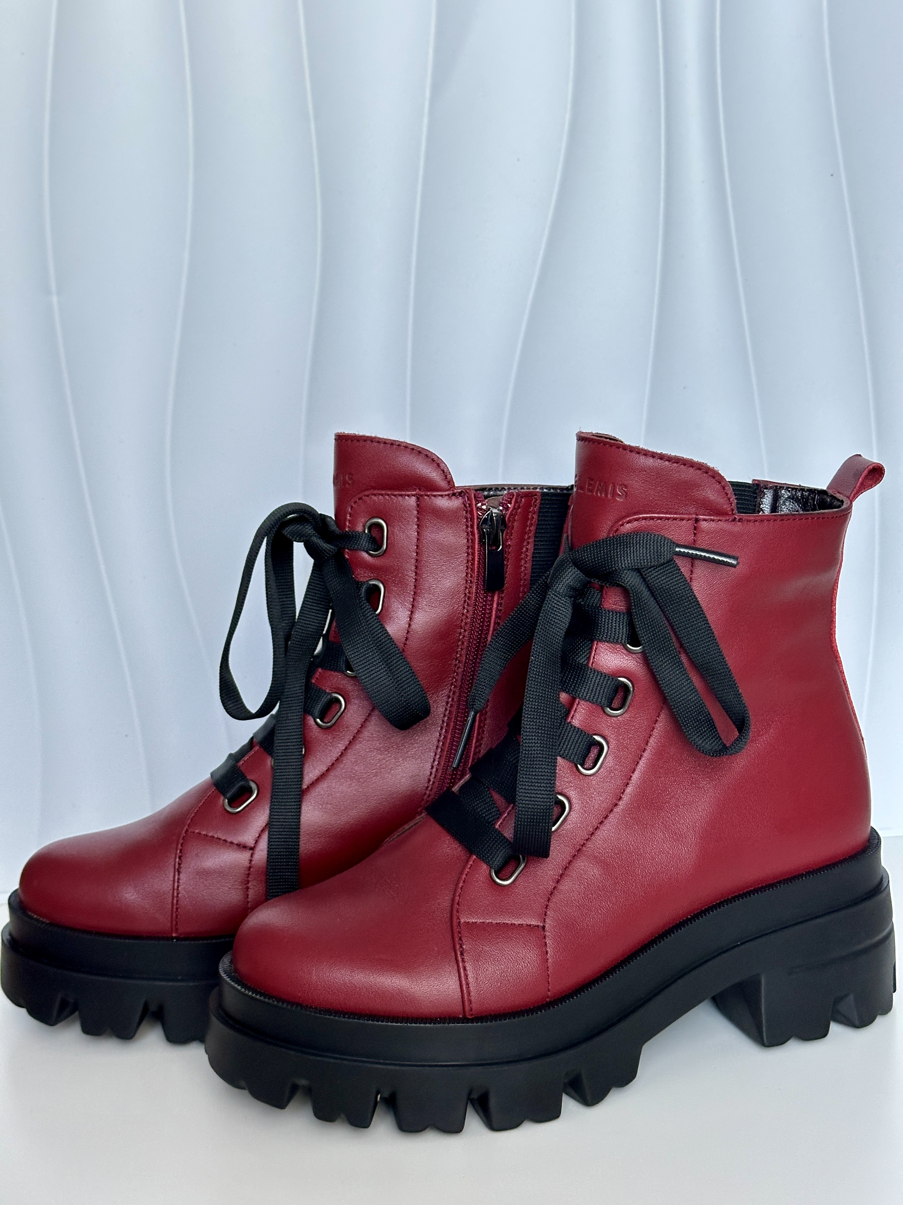 Bocanci dama, Glemis, piele naturala - Cod: PS-995, Culoare: Visiniu, Marime: 38