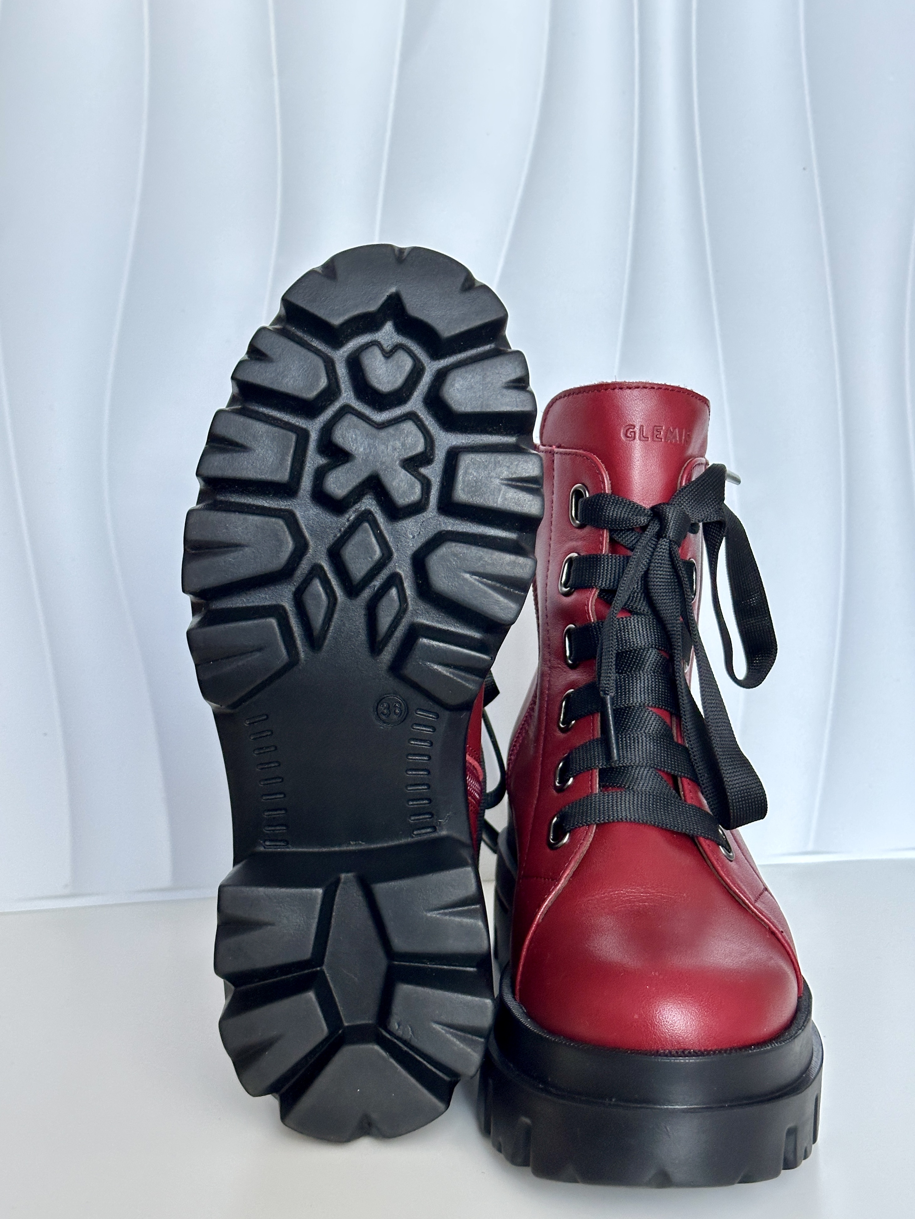 Bocanci dama, Glemis, piele naturala - Cod: PS-995, Culoare: Visiniu, Marime: 38