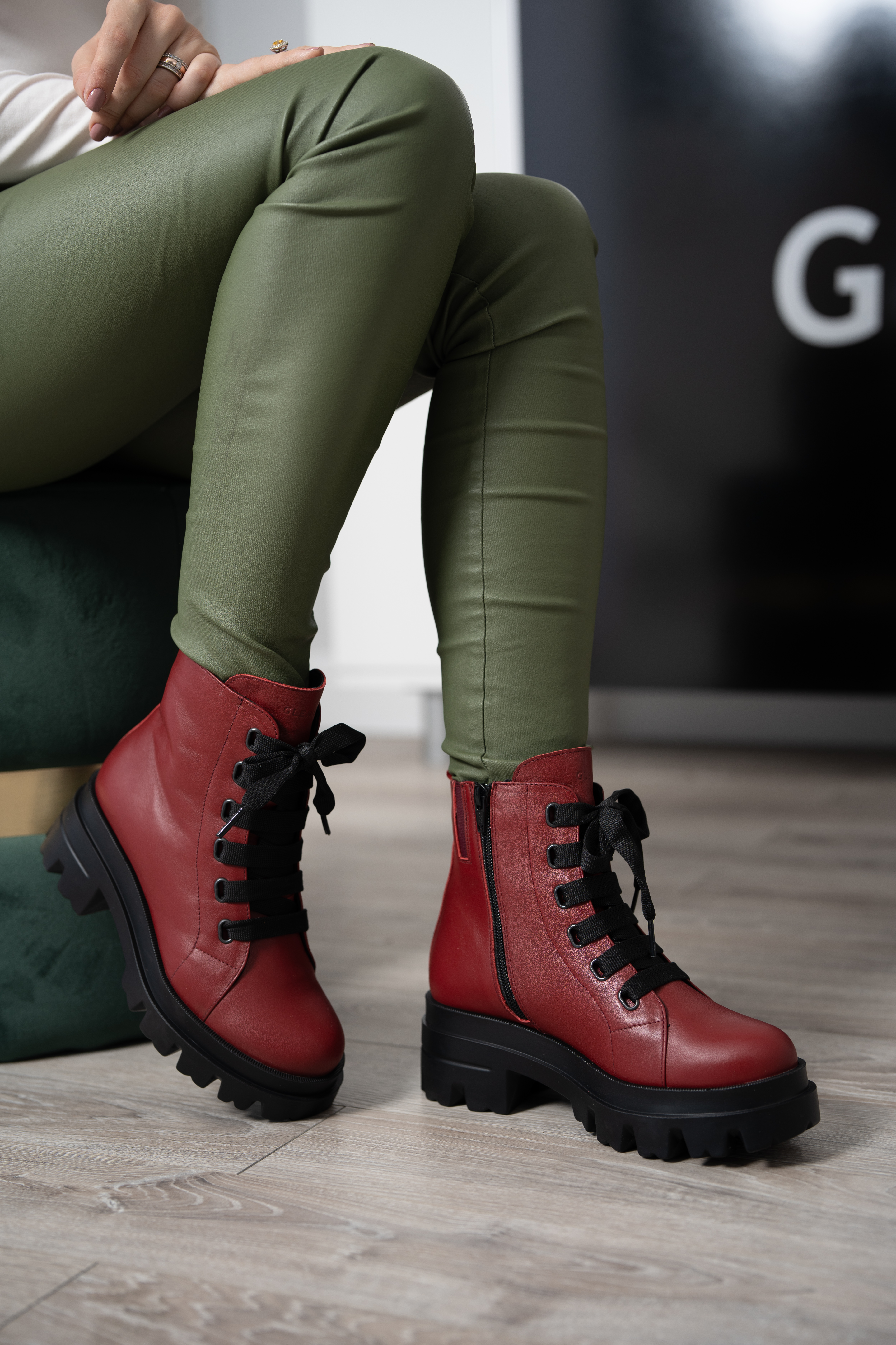 Bocanci dama, Glemis, piele naturala - Cod: PS-995, Culoare: Visiniu, Marime: 40