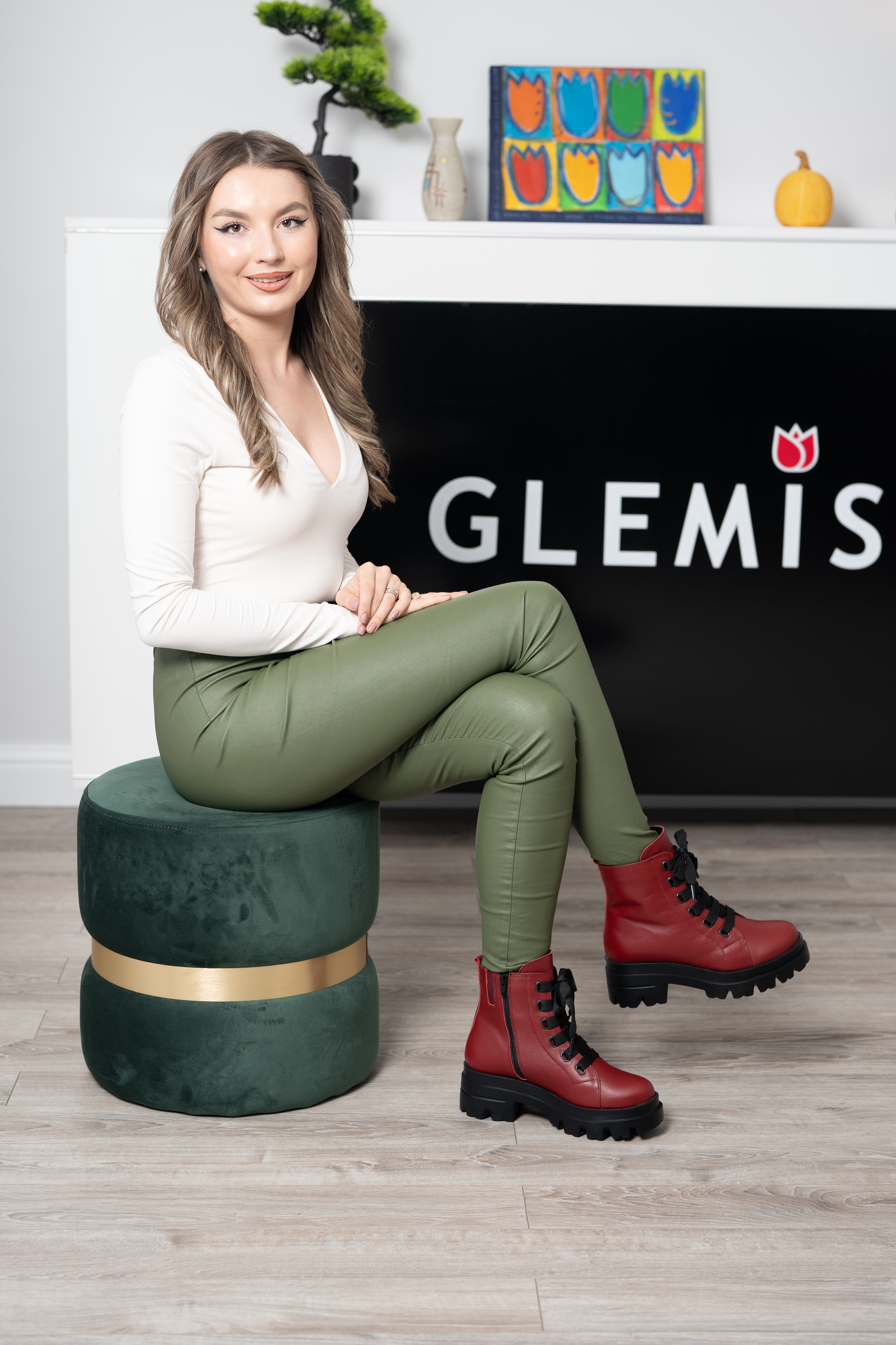 Bocanci dama, Glemis, piele naturala - Cod: PS-995, Culoare: Visiniu, Marime: 38