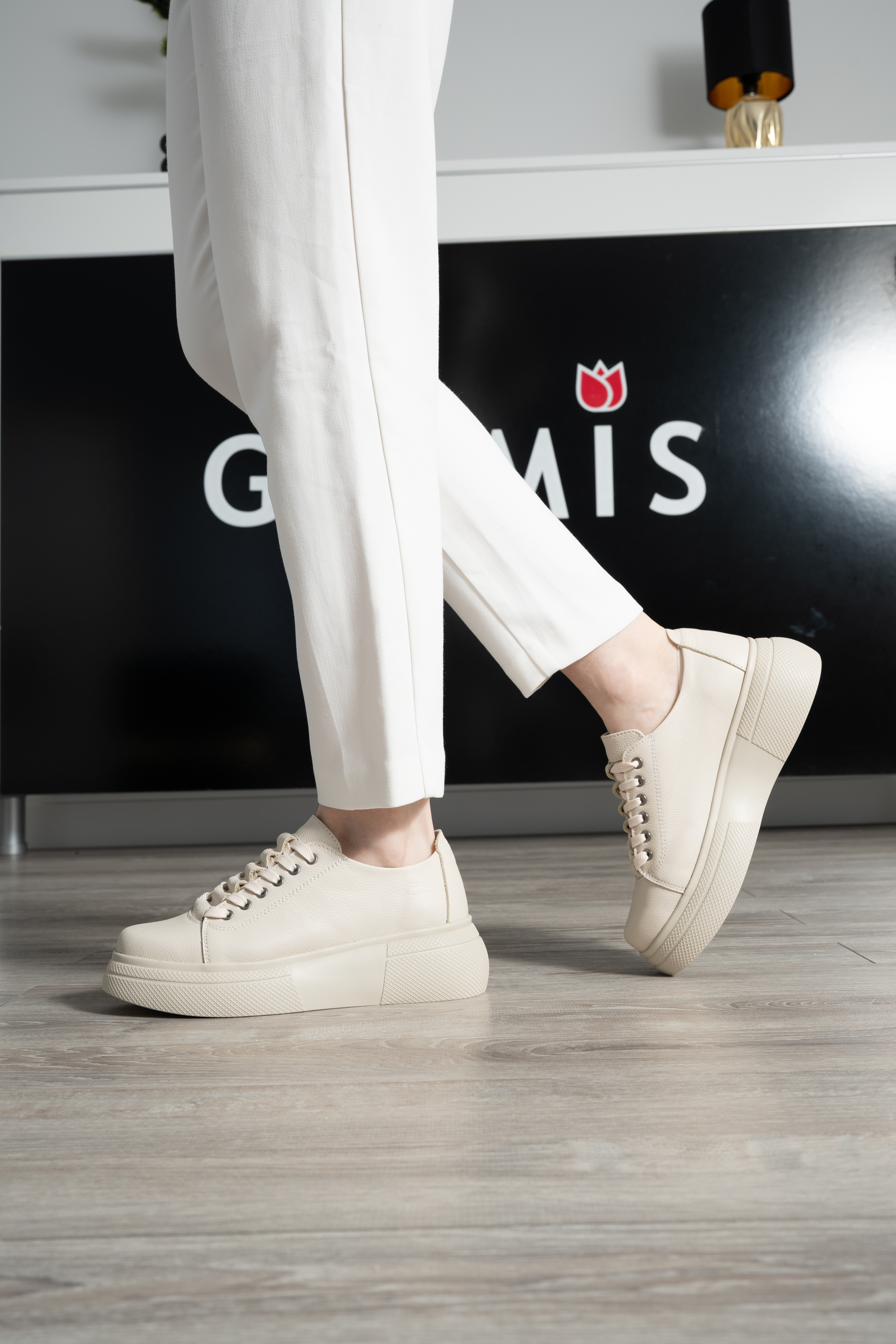 Pantofi dama premium, Glemis, piele naturala - Cod: PS-asti-1065, Culoare: Bej Bizon, Marime: 38 (24.9 cm)