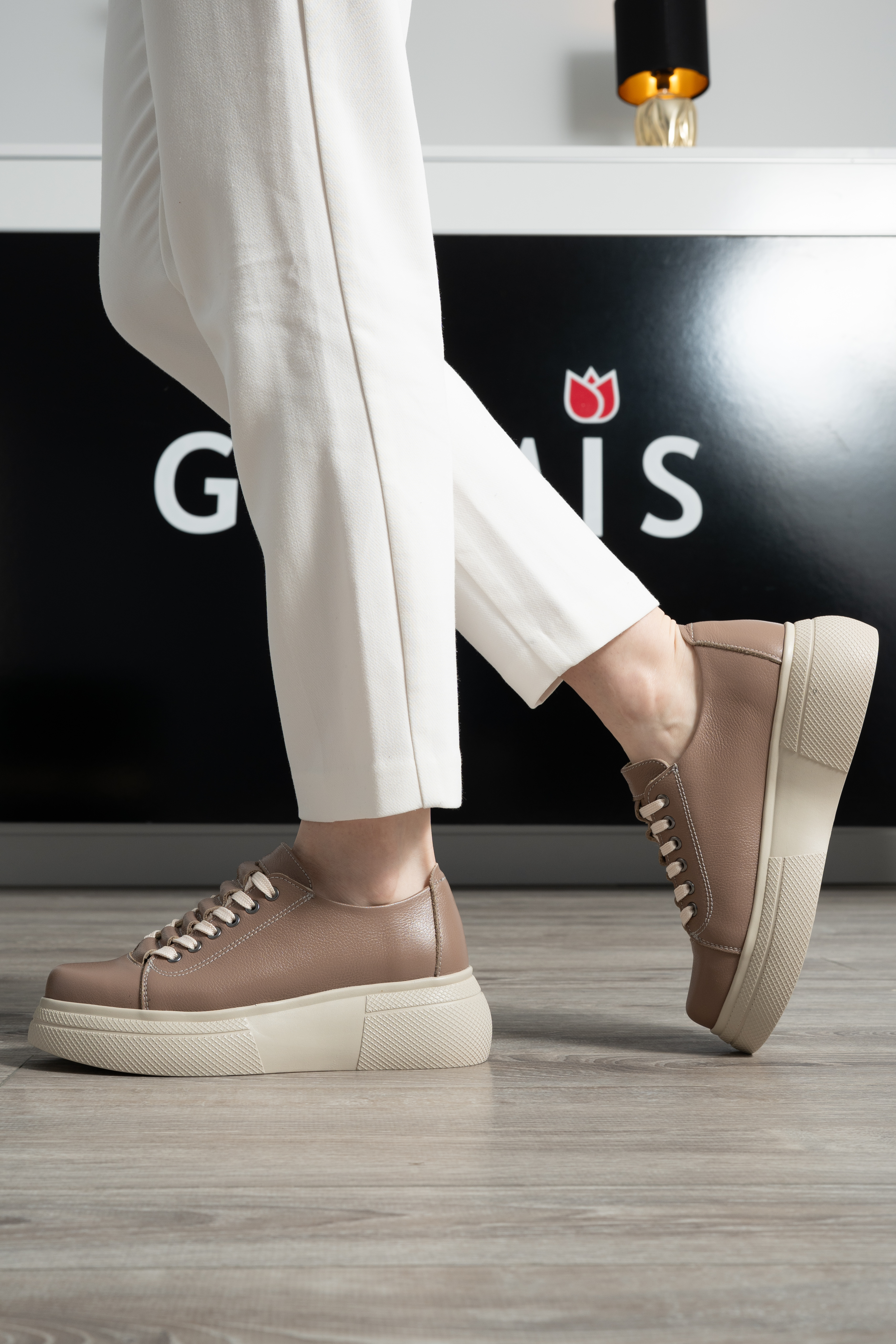 Pantofi dama premium, Glemis, piele naturala - Cod: PS-asti-1065, Culoare: Taupe Bizon, Marime: 38 (24.9 cm)