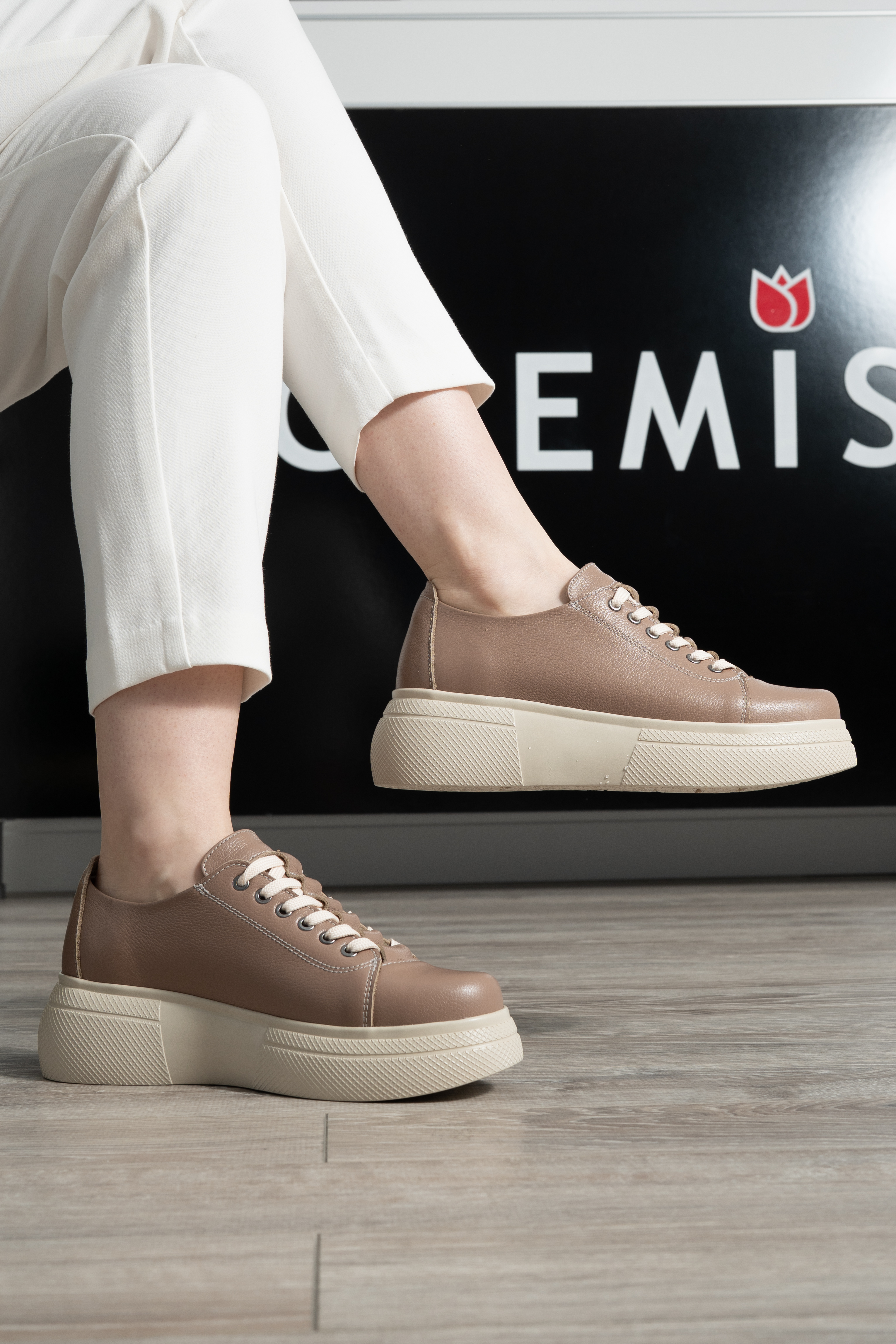 Pantofi dama premium, Glemis, piele naturala - Cod: PS-asti-1065, Culoare: Taupe Bizon, Marime: 38 (24.9 cm)