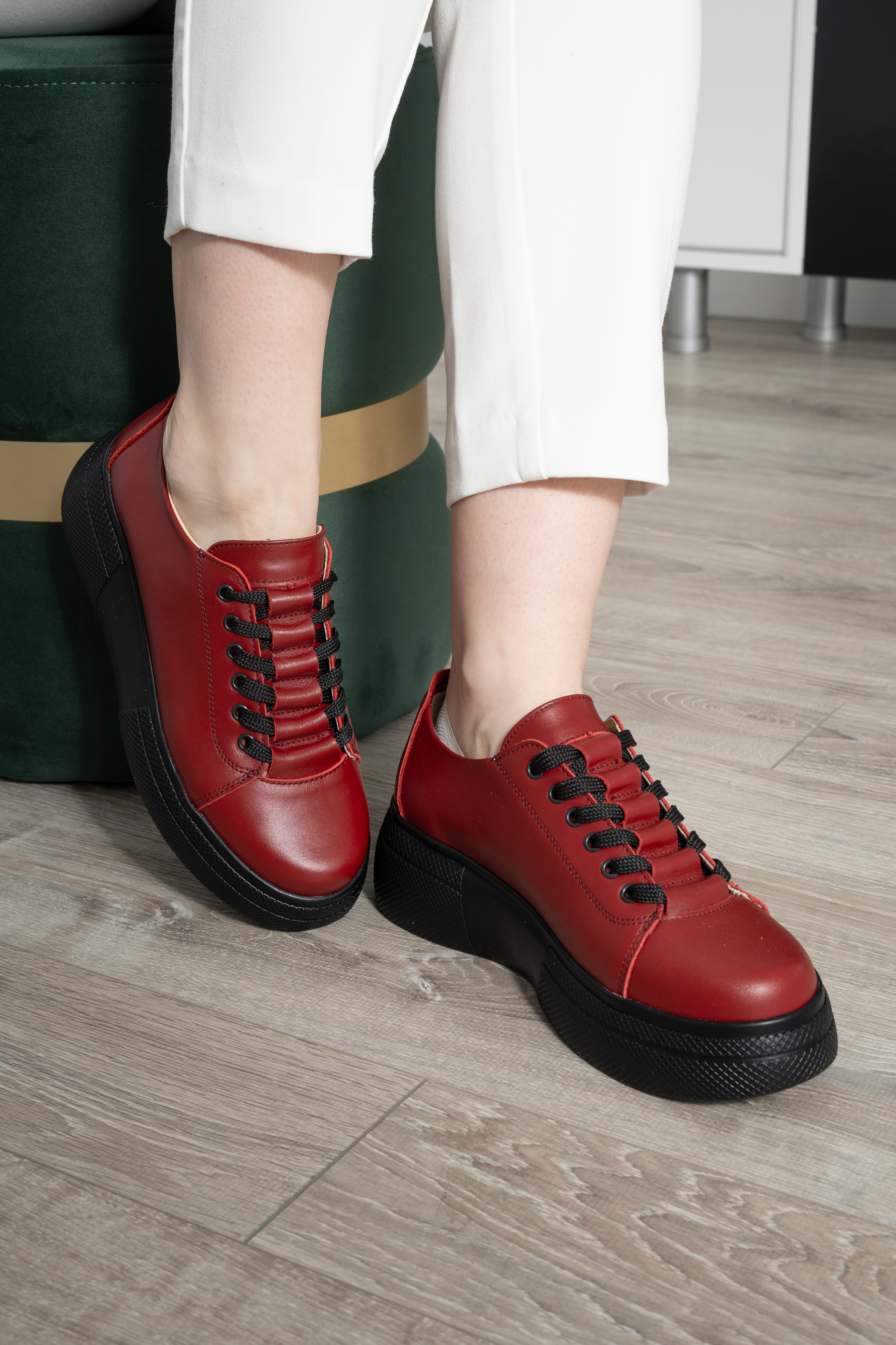 Pantofi dama premium, Glemis, piele naturala - Cod: PS-asti-1065, Culoare: Visiniu Box, Marime: 38 (24.9 cm)