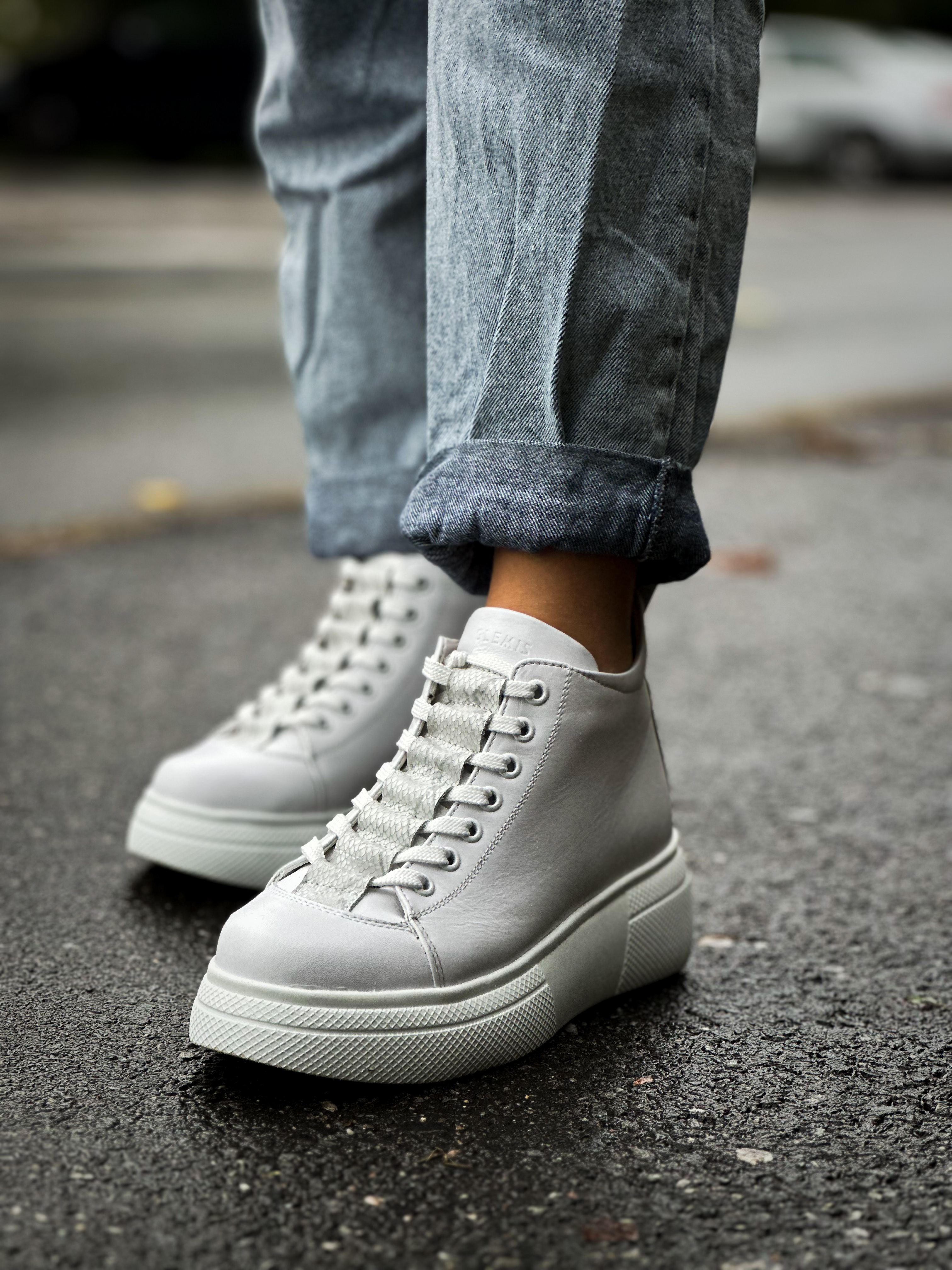 Ghete dama premium, Glemis, piele naturala - Cod: PS-asti-1135, Culoare: Alb Box, Marime: 38 (25 cm)