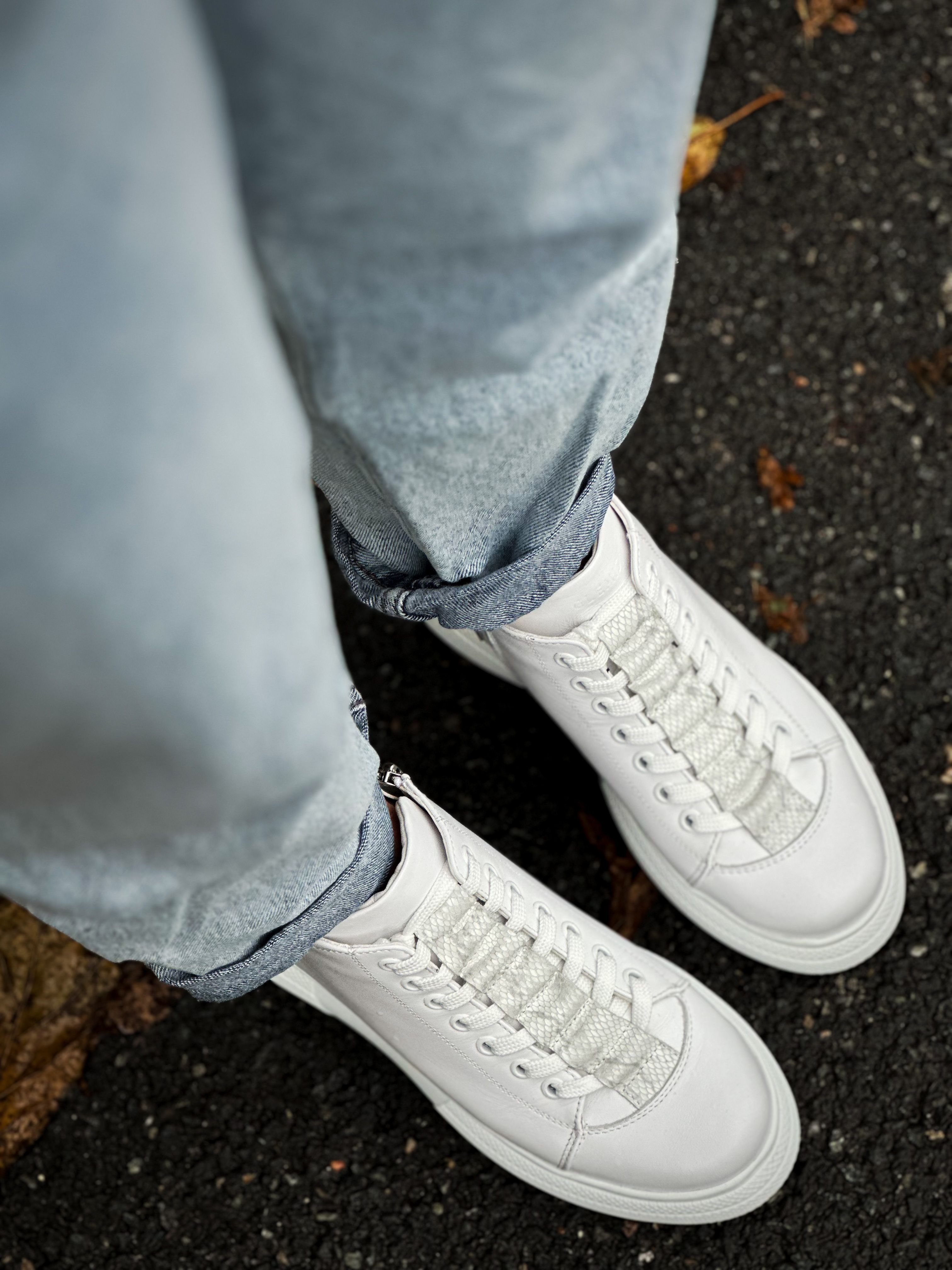 Ghete dama premium, Glemis, piele naturala - Cod: PS-asti-1135, Culoare: Alb Box, Marime: 38 (25 cm)