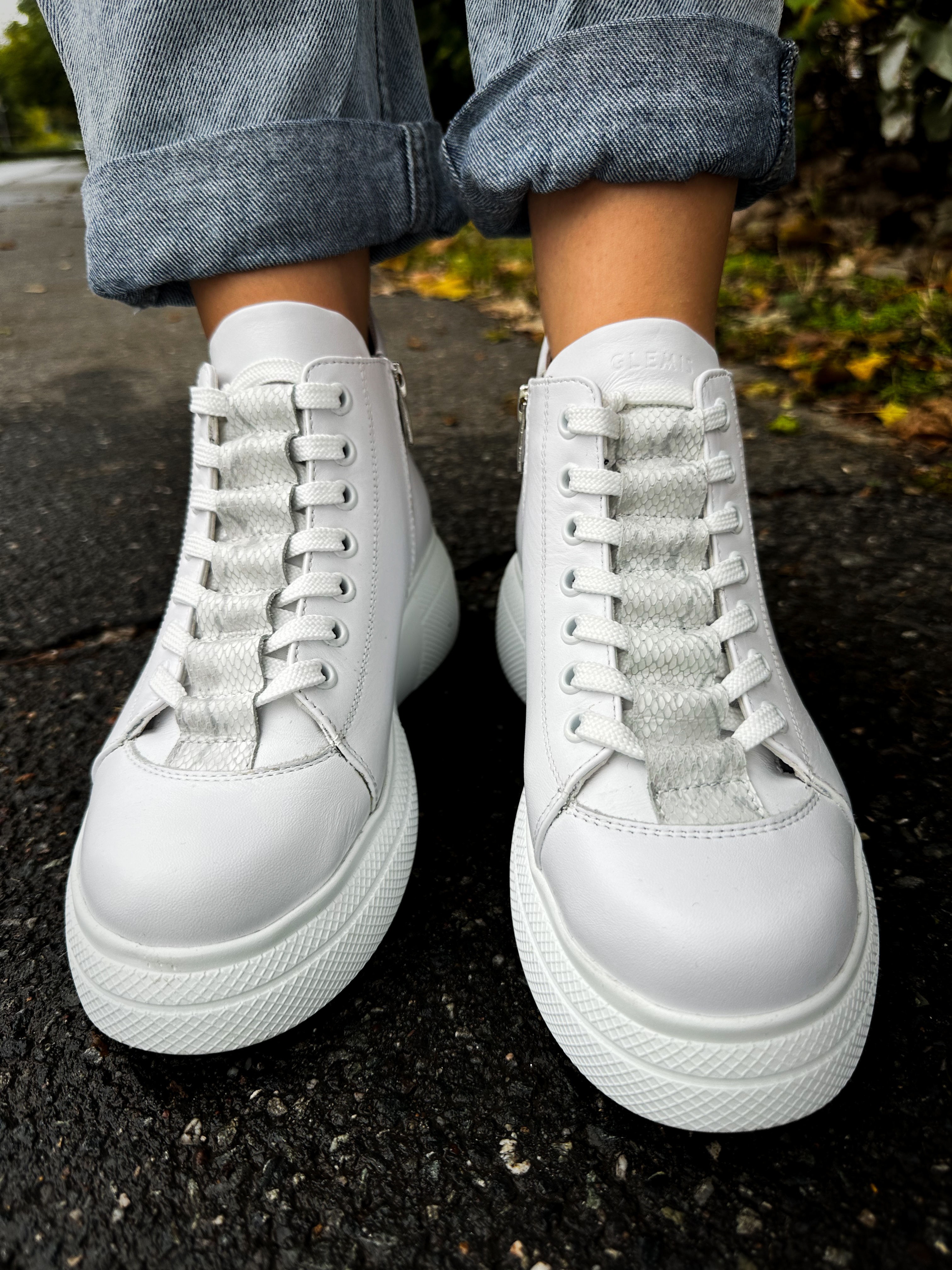 Ghete dama premium, Glemis, piele naturala - Cod: PS-asti-1135, Culoare: Alb Box, Marime: 38 (25 cm)