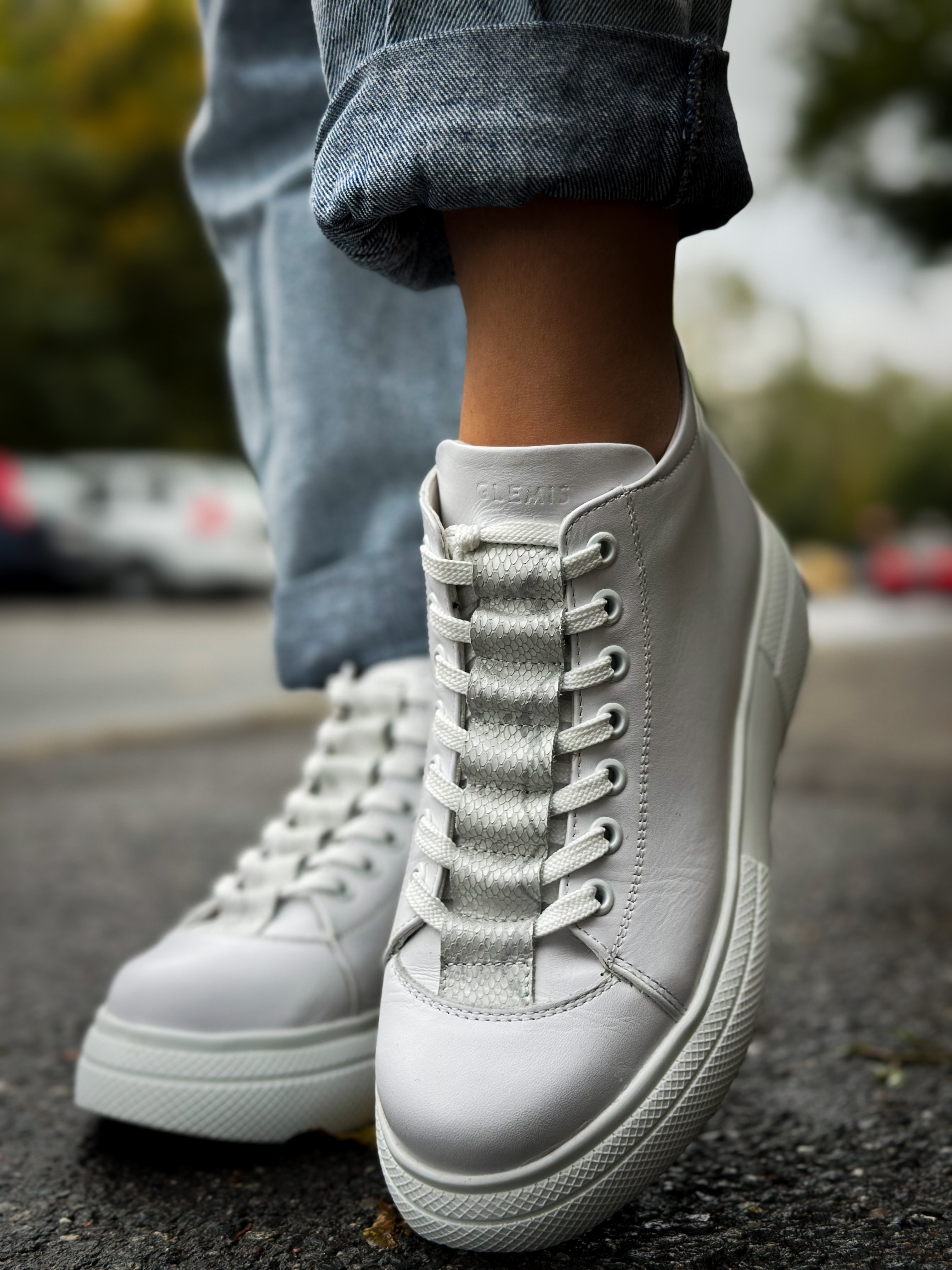 Ghete dama premium, Glemis, piele naturala - Cod: PS-asti-1135, Culoare: Alb Box, Marime: 38 (25 cm)