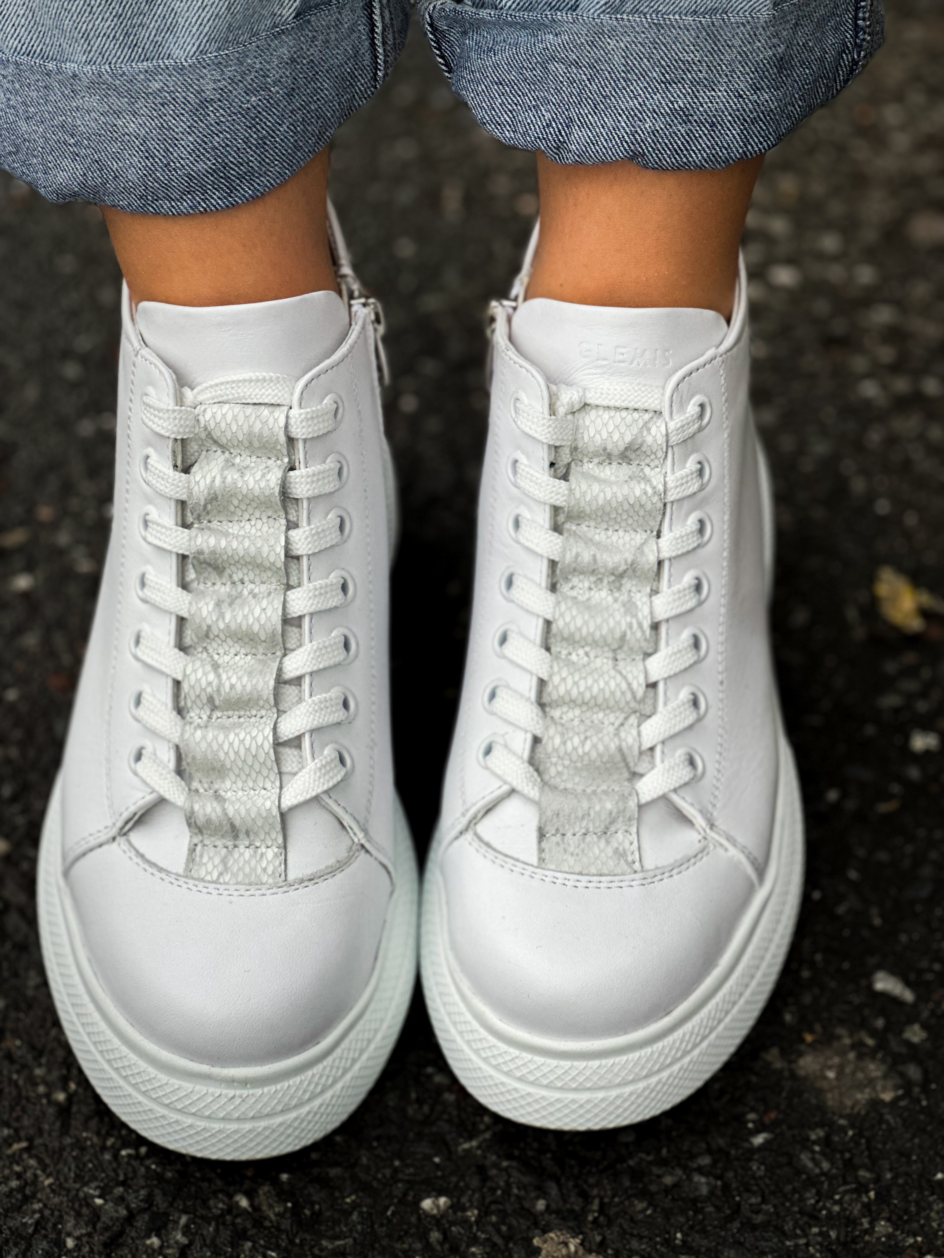 Ghete dama premium, Glemis, piele naturala - Cod: PS-asti-1135, Culoare: Alb Box, Marime: 38 (25 cm)