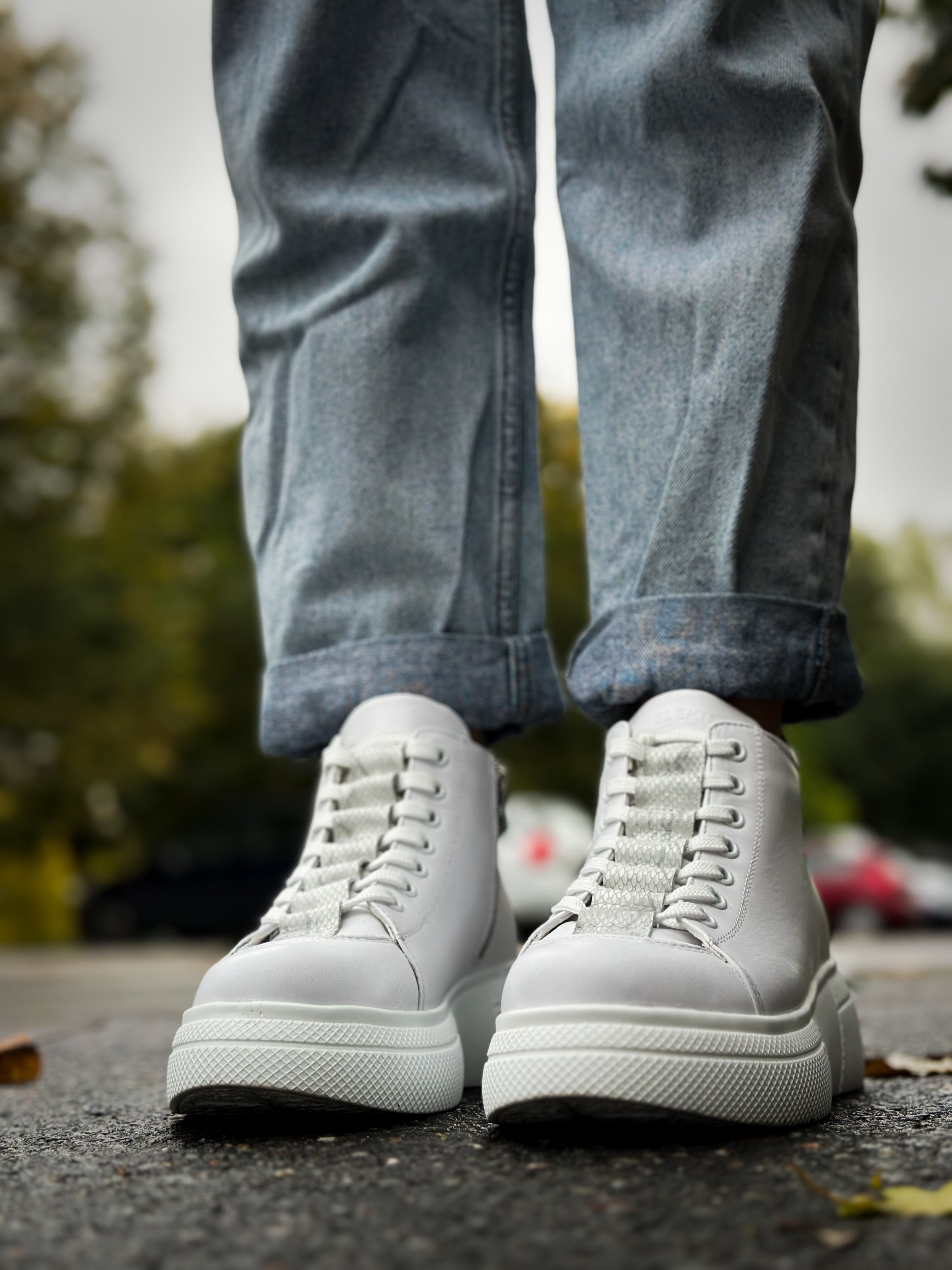 Ghete dama premium, Glemis, piele naturala - Cod: PS-asti-1135, Culoare: Alb Box, Marime: 38 (25 cm)