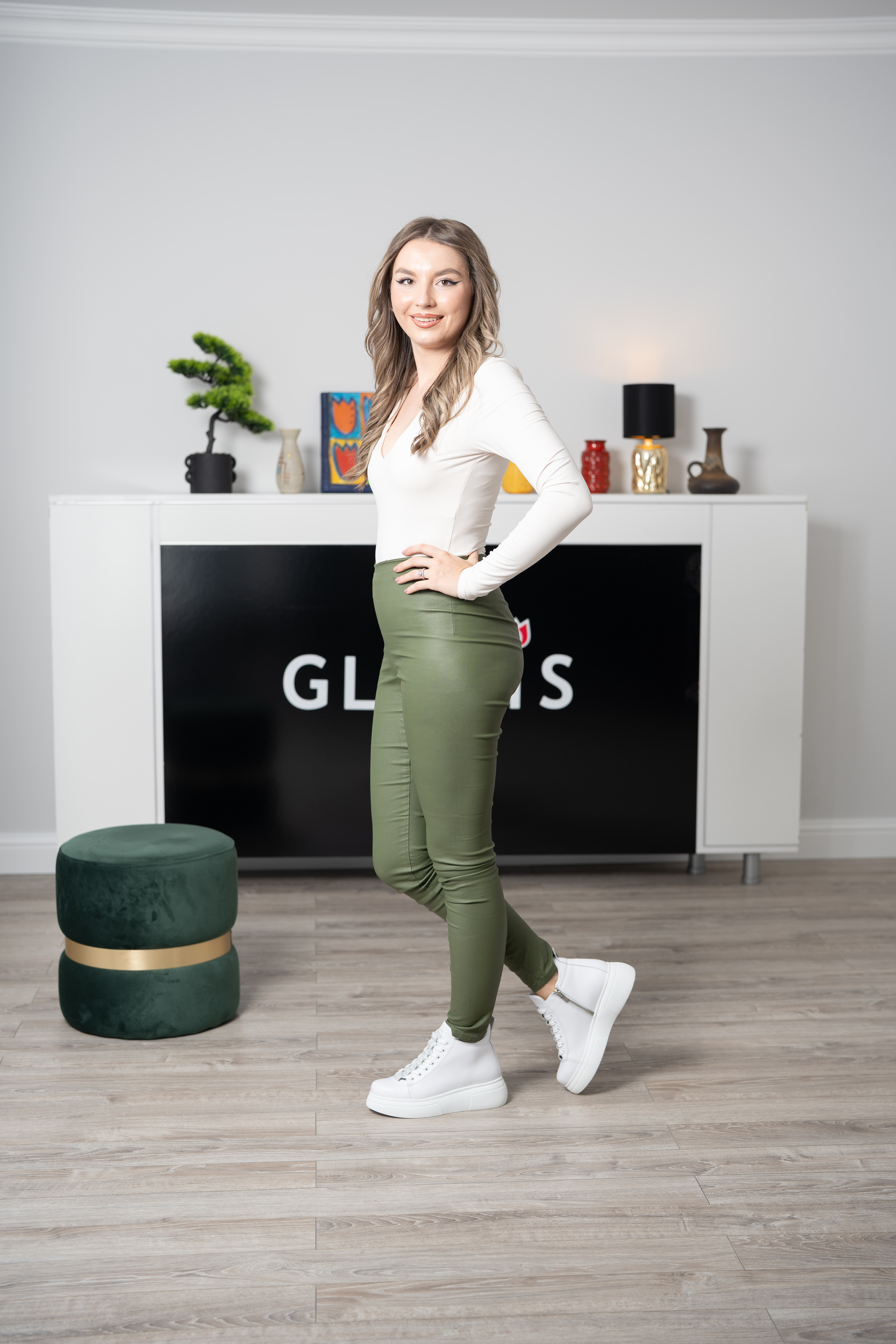 Ghete dama premium, Glemis, piele naturala - Cod: PS-asti-1135, Culoare: Alb Box, Marime: 38 (24.9 cm)