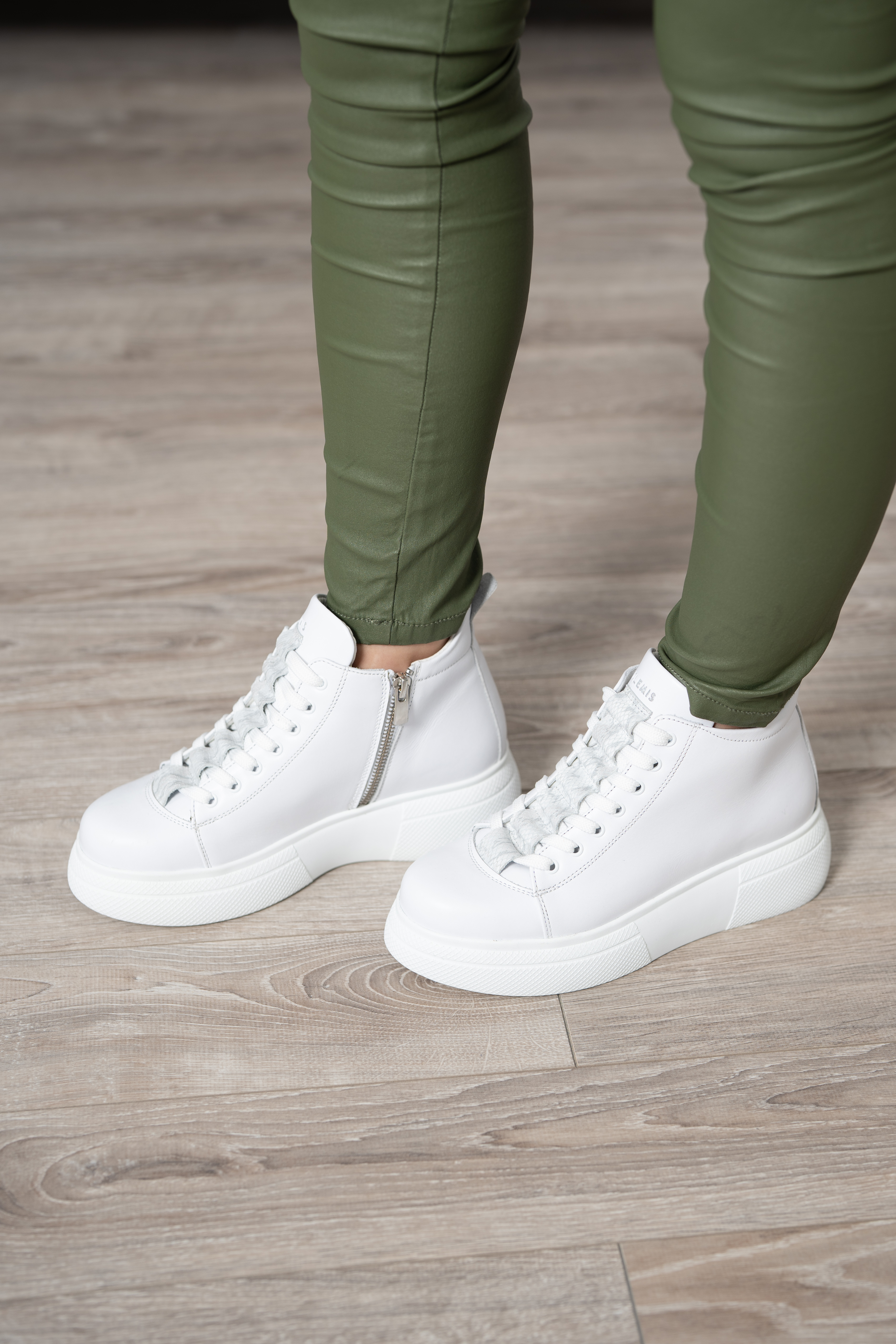 Ghete dama premium, Glemis, piele naturala - Cod: PS-asti-1135, Culoare: Alb Box, Marime: 38 (24.9 cm)