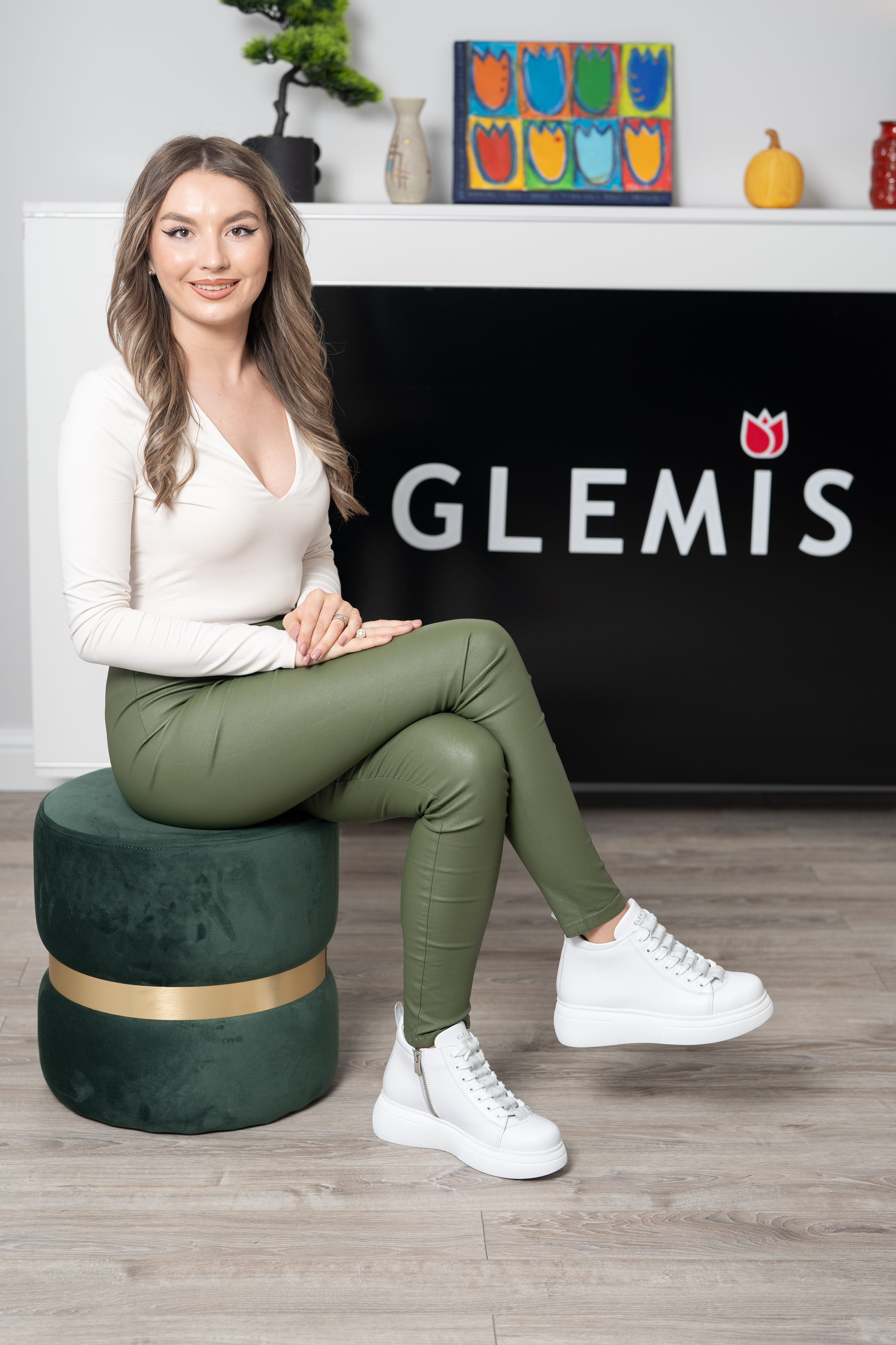 Ghete dama premium, Glemis, piele naturala - Cod: PS-asti-1135, Culoare: Alb Box, Marime: 38 (24.9 cm)