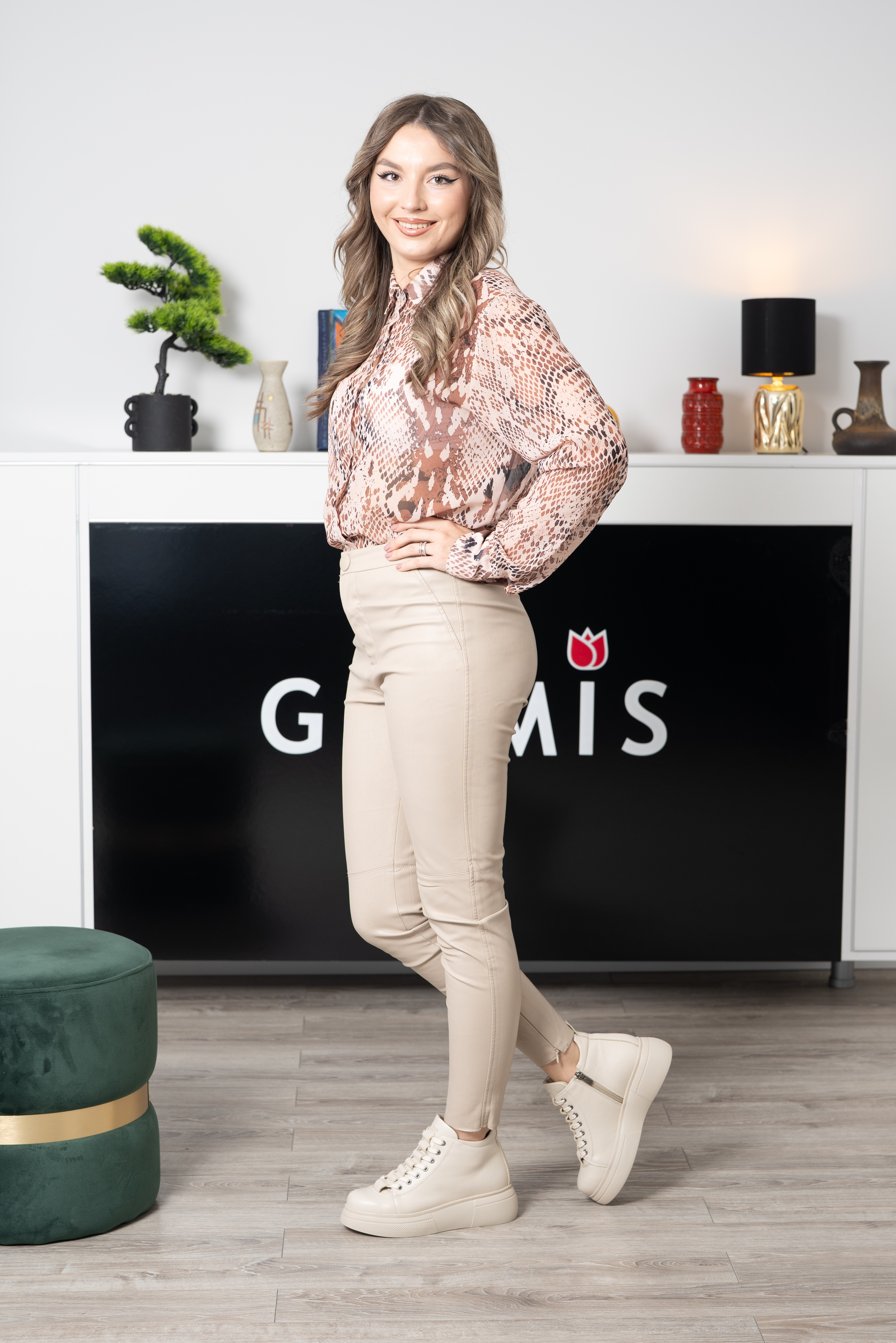 Ghete dama premium, Glemis, piele naturala - Cod: PS-asti-1135, Culoare: Bej Bizon, Marime: 38 (24.9 cm)