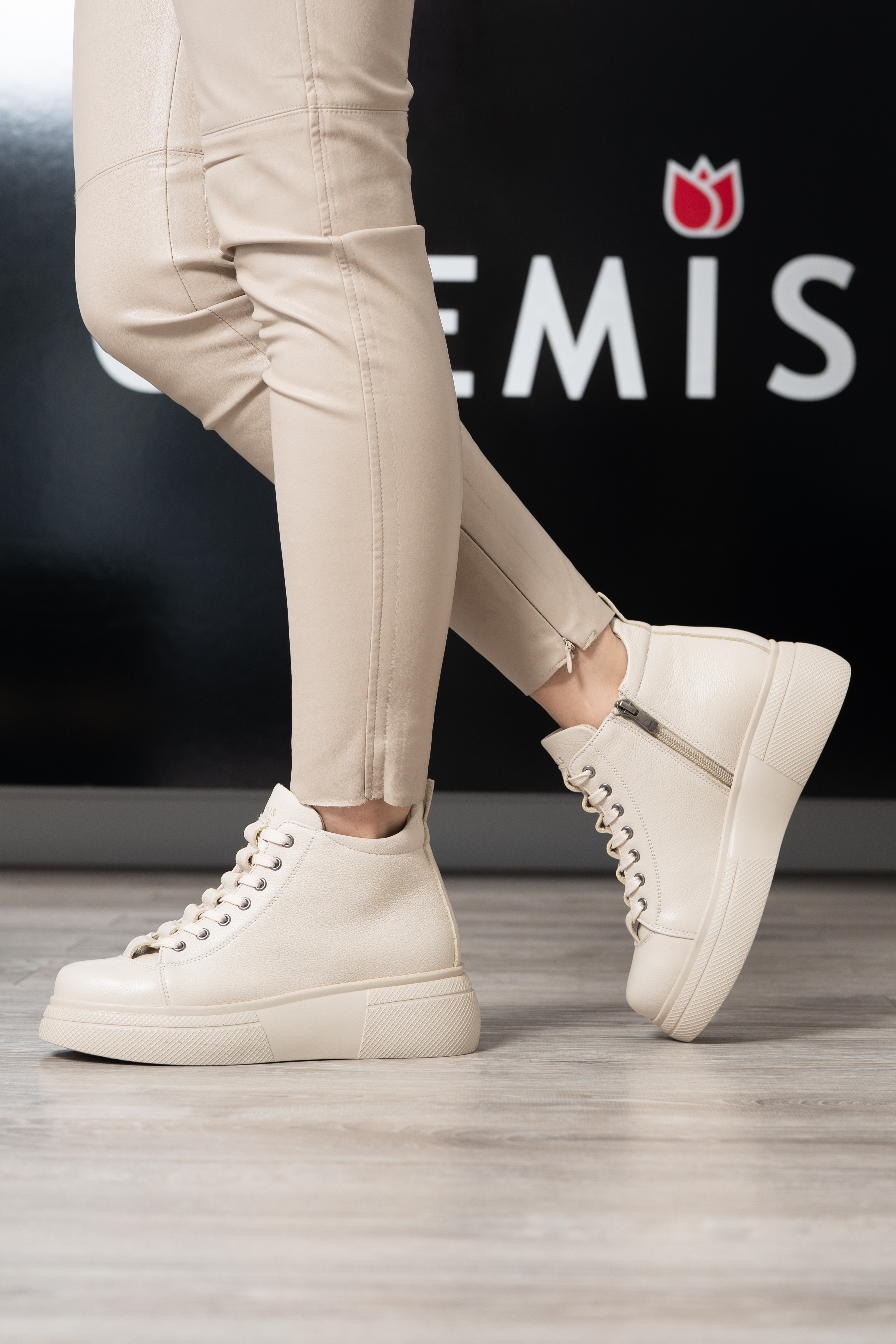 Ghete dama premium, Glemis, piele naturala - Cod: PS-asti-1135, Culoare: Bej Bizon, Marime: 38 (24.9 cm)