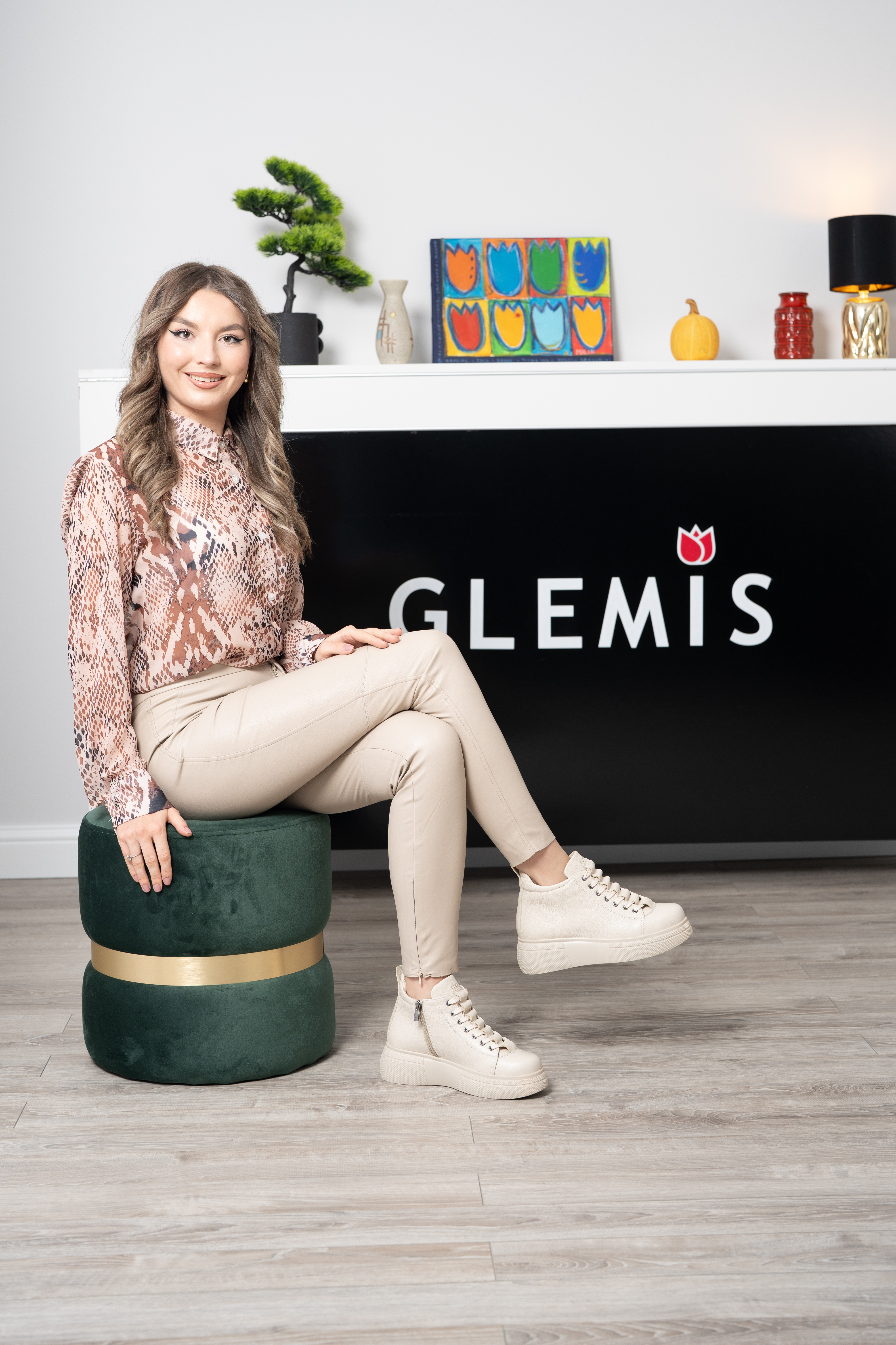 Ghete dama premium, Glemis, piele naturala - Cod: PS-asti-1135, Culoare: Bej Bizon, Marime: 38 (24.9 cm)