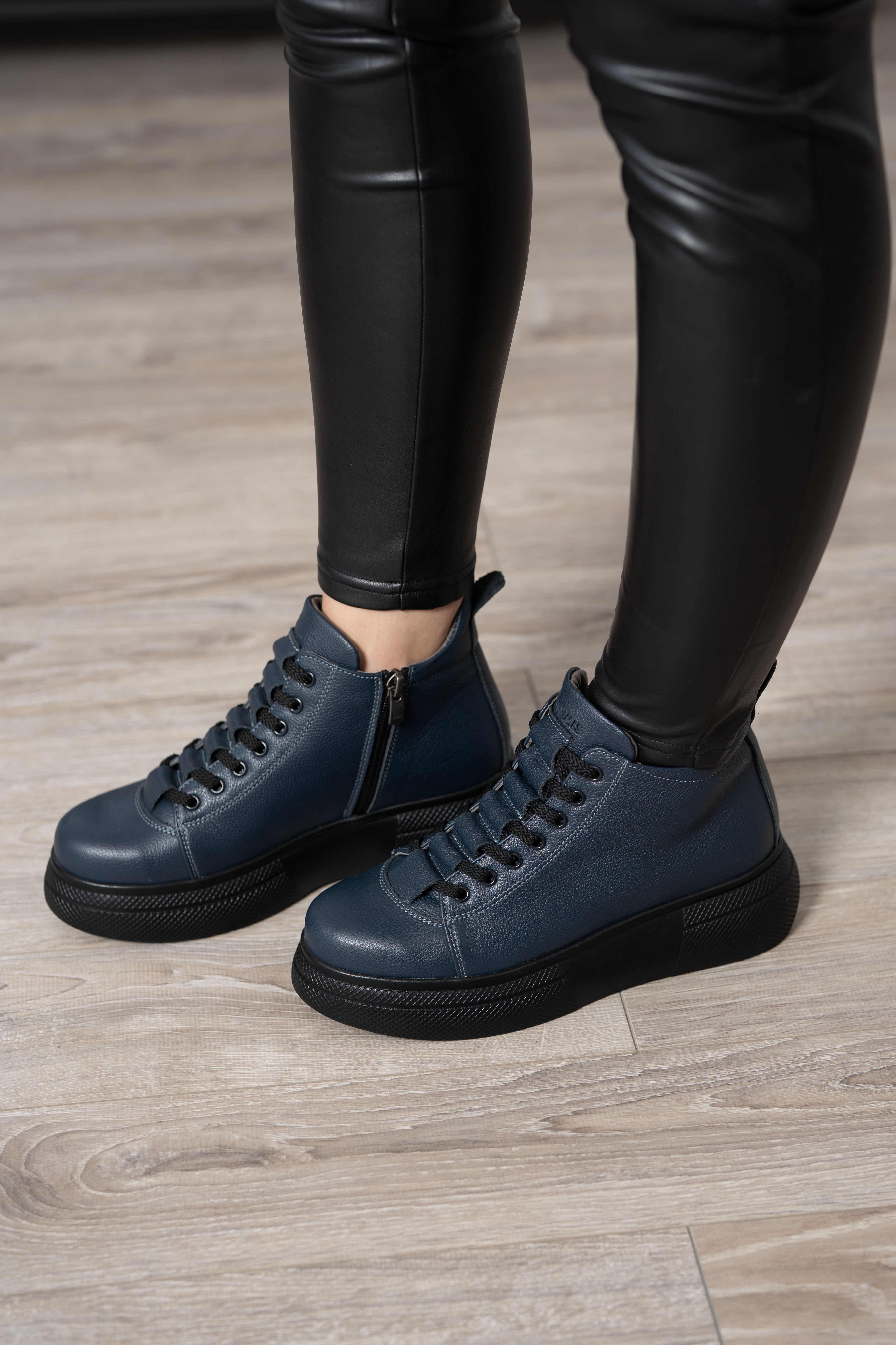 Ghete dama premium, Glemis, piele naturala - Cod: PS-asti-1135, Culoare: Blue Bizon, Marime: 38 (24.9 cm)