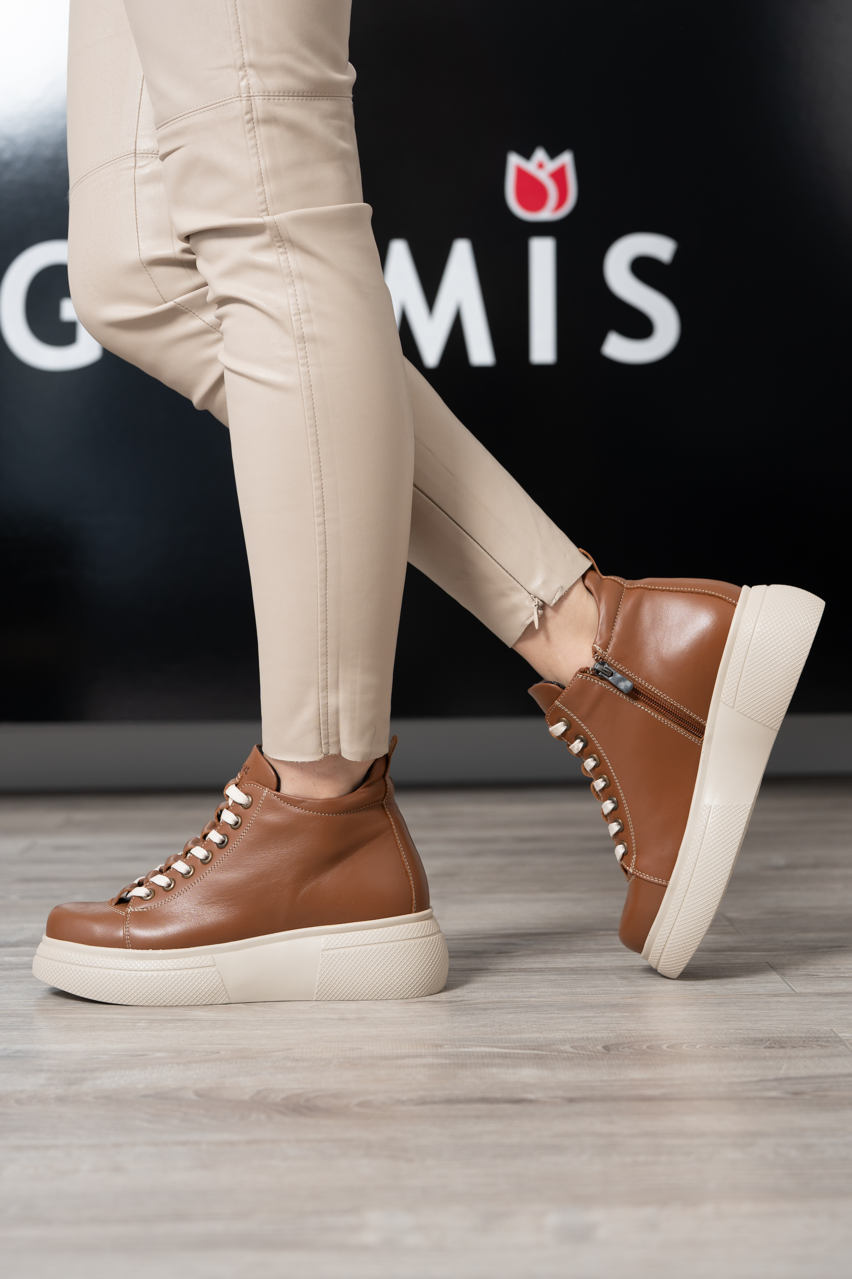Ghete dama premium, Glemis, piele naturala - Cod: PS-asti-1135, Culoare: Maro Box, Marime: 38 (24.9 cm)