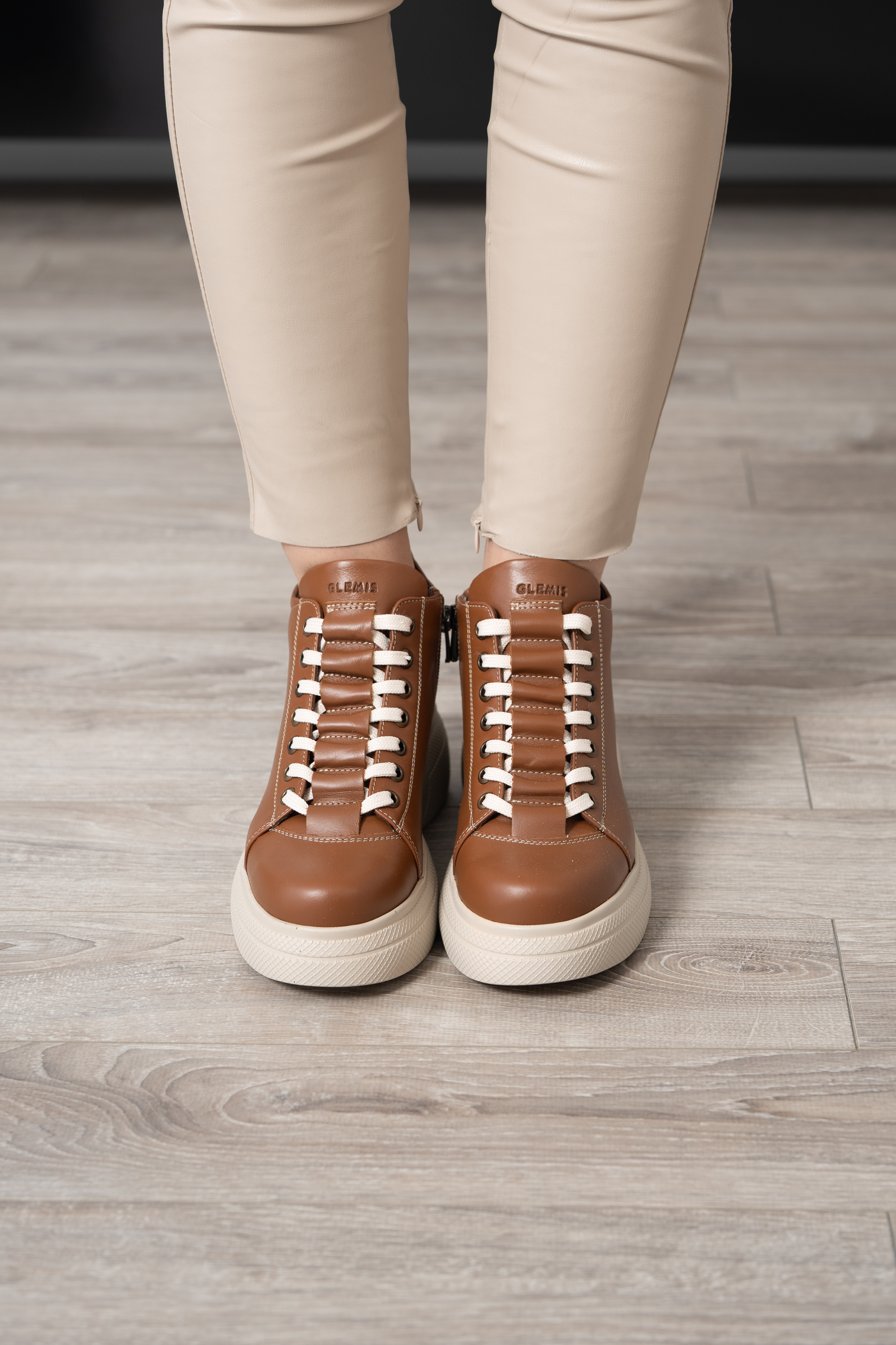 Ghete dama premium, Glemis, piele naturala - Cod: PS-asti-1135, Culoare: Maro Box, Marime: 38 (24.9 cm)
