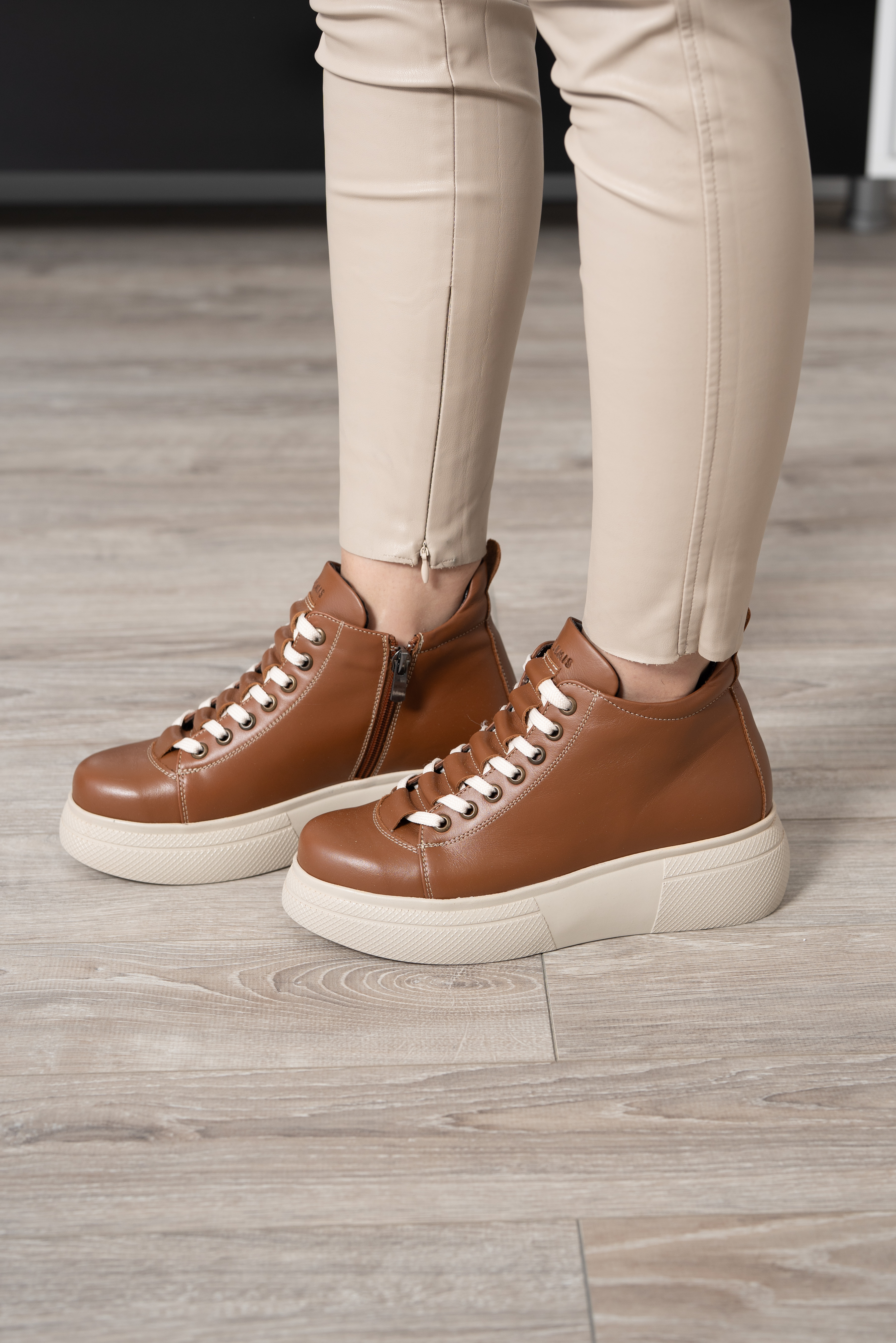 Ghete dama premium, Glemis, piele naturala - Cod: PS-asti-1135, Culoare: Maro Box, Marime: 38 (24.9 cm)