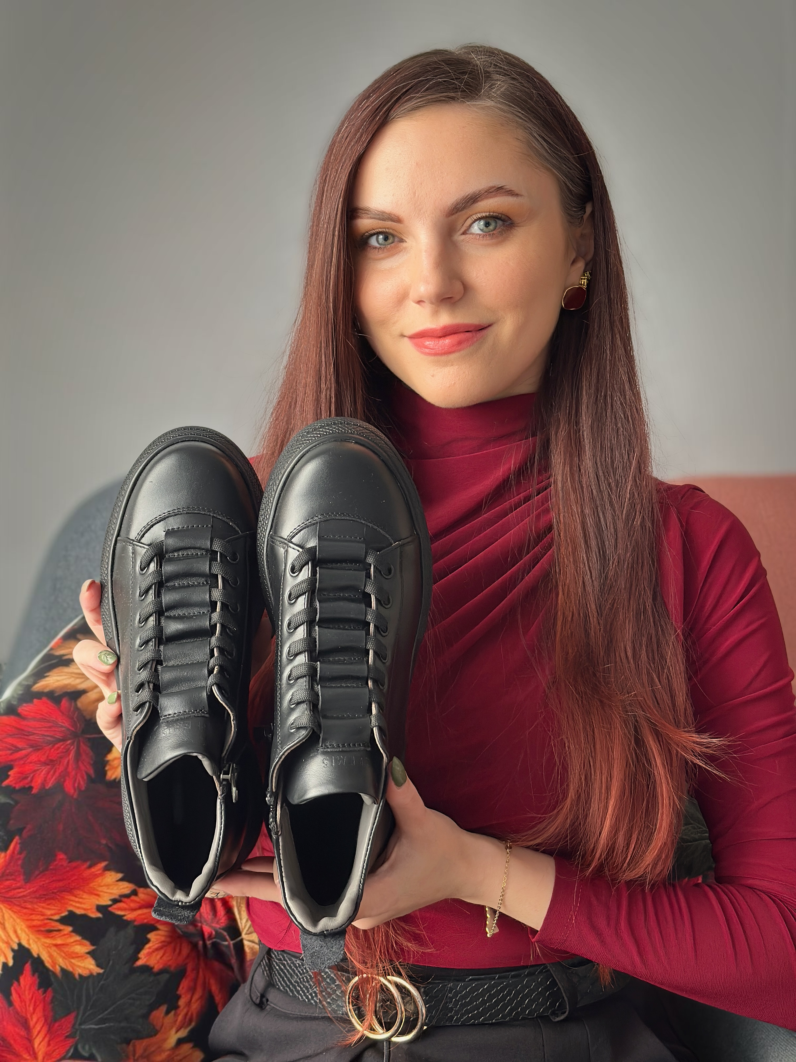 Ghete dama premium, Glemis, piele naturala - Cod: PS-asti-1135, Culoare: Negru Box, Marime: 38 (25 cm)