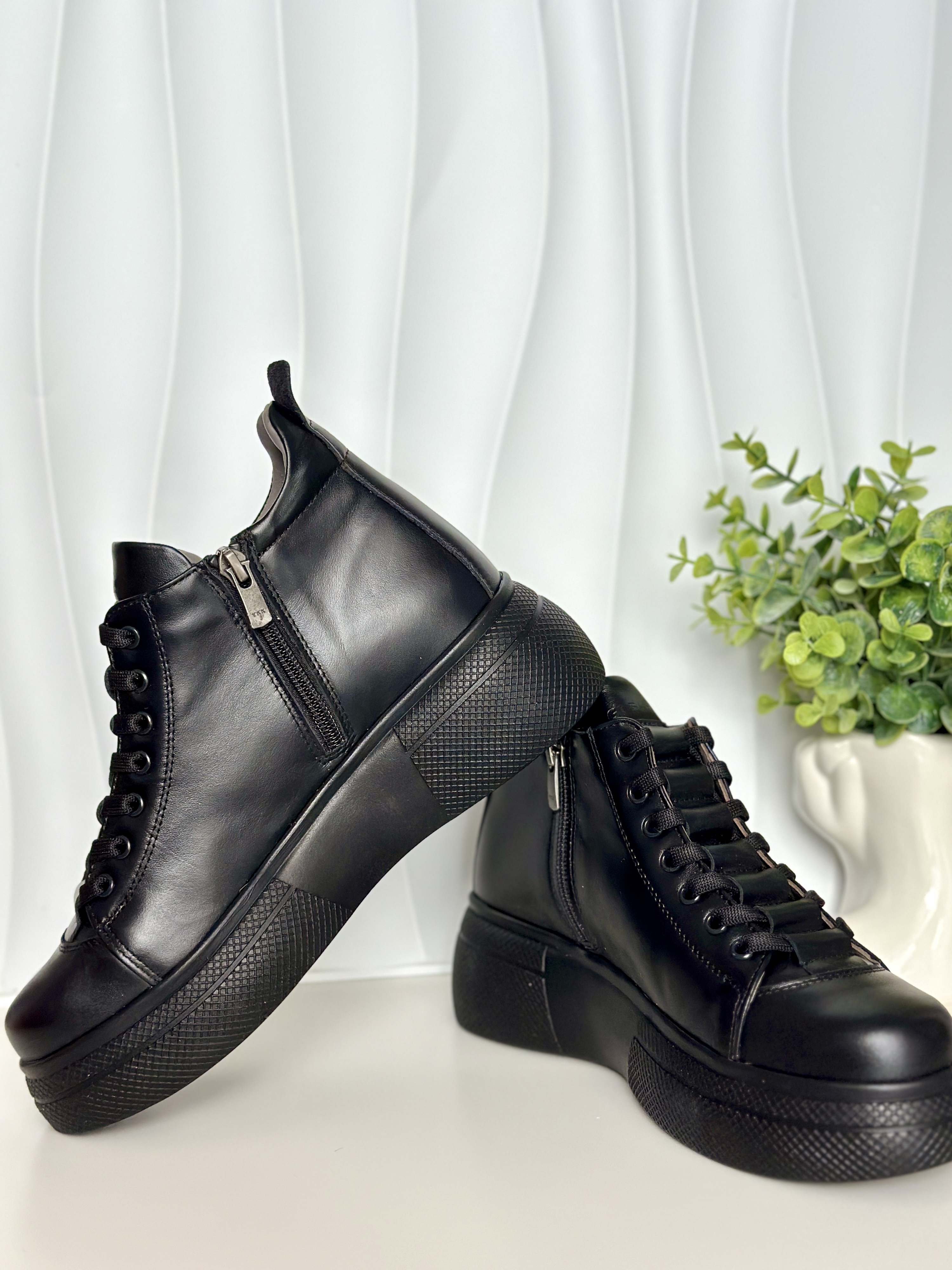 Ghete dama premium, Glemis, piele naturala - Cod: PS-asti-1135, Culoare: Negru Box, Marime: 38 (25 cm)