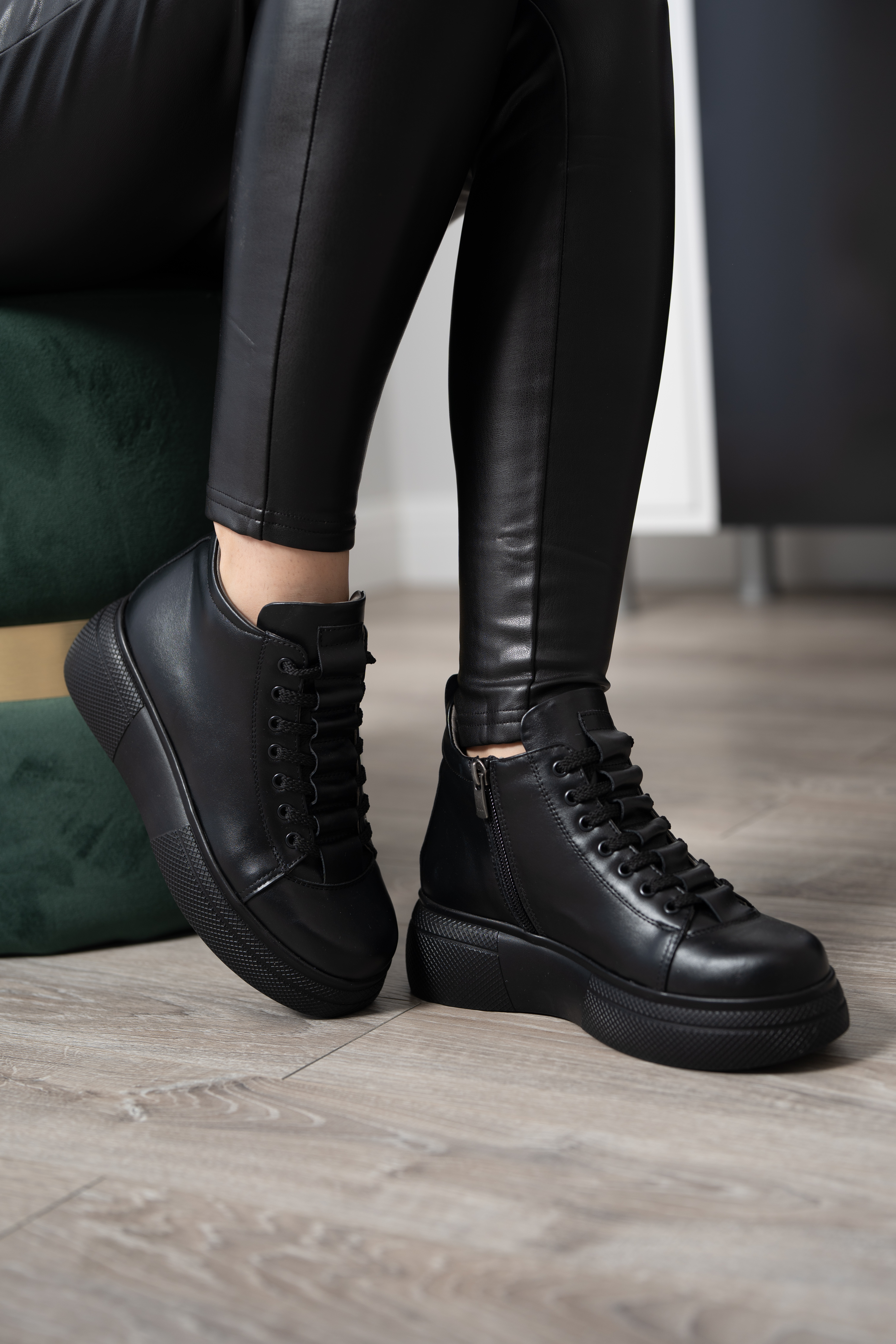 Ghete dama premium, Glemis, piele naturala - Cod: PS-asti-1135, Culoare: Negru Box, Marime: 38 (24.9 cm)