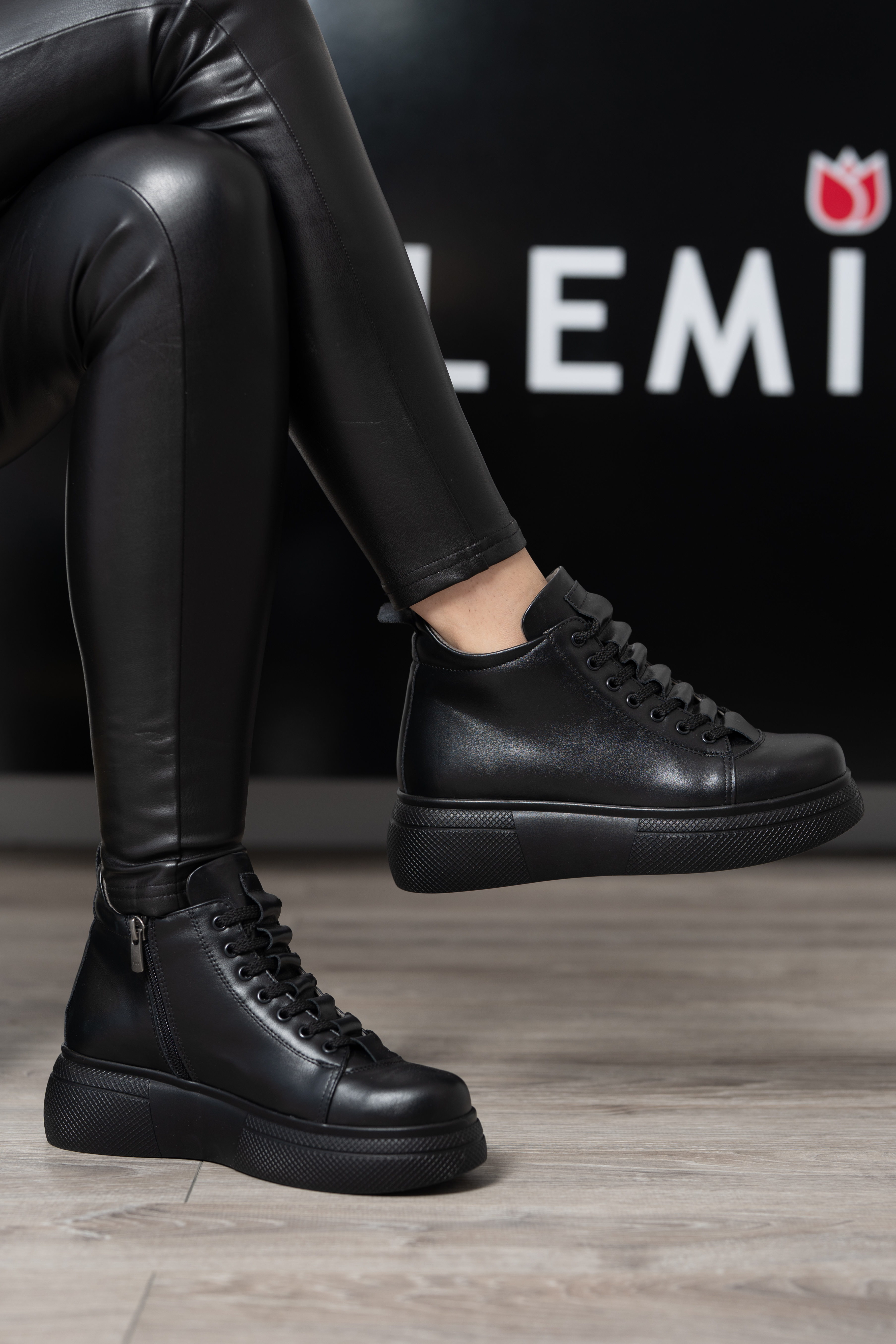 Ghete dama premium, Glemis, piele naturala - Cod: PS-asti-1135, Culoare: Negru Box, Marime: 38 (24.9 cm)