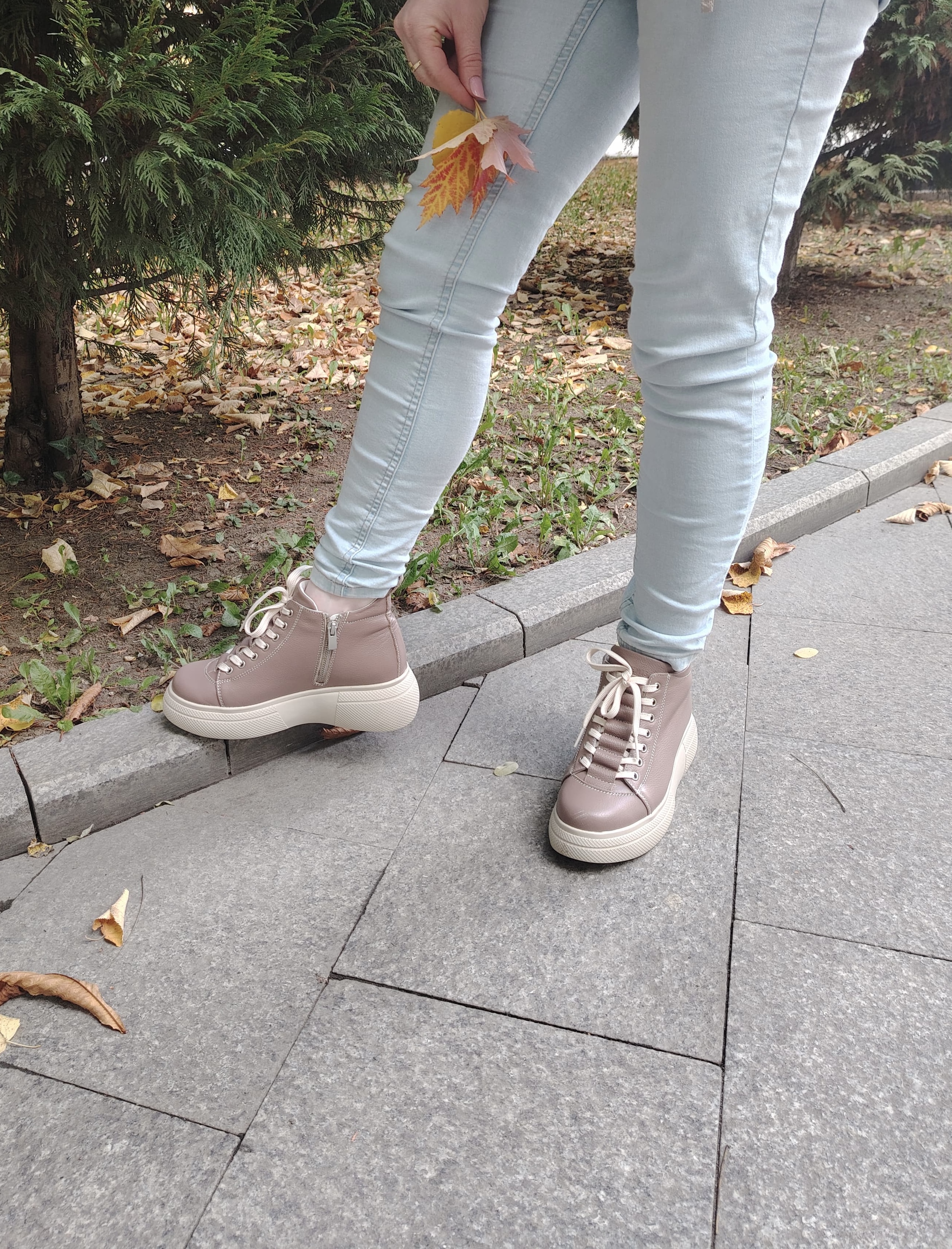 Ghete dama premium, Glemis, piele naturala - Cod: PS-asti-1135, Culoare: Taupe Bizon, Marime: 40 (26.4 cm)