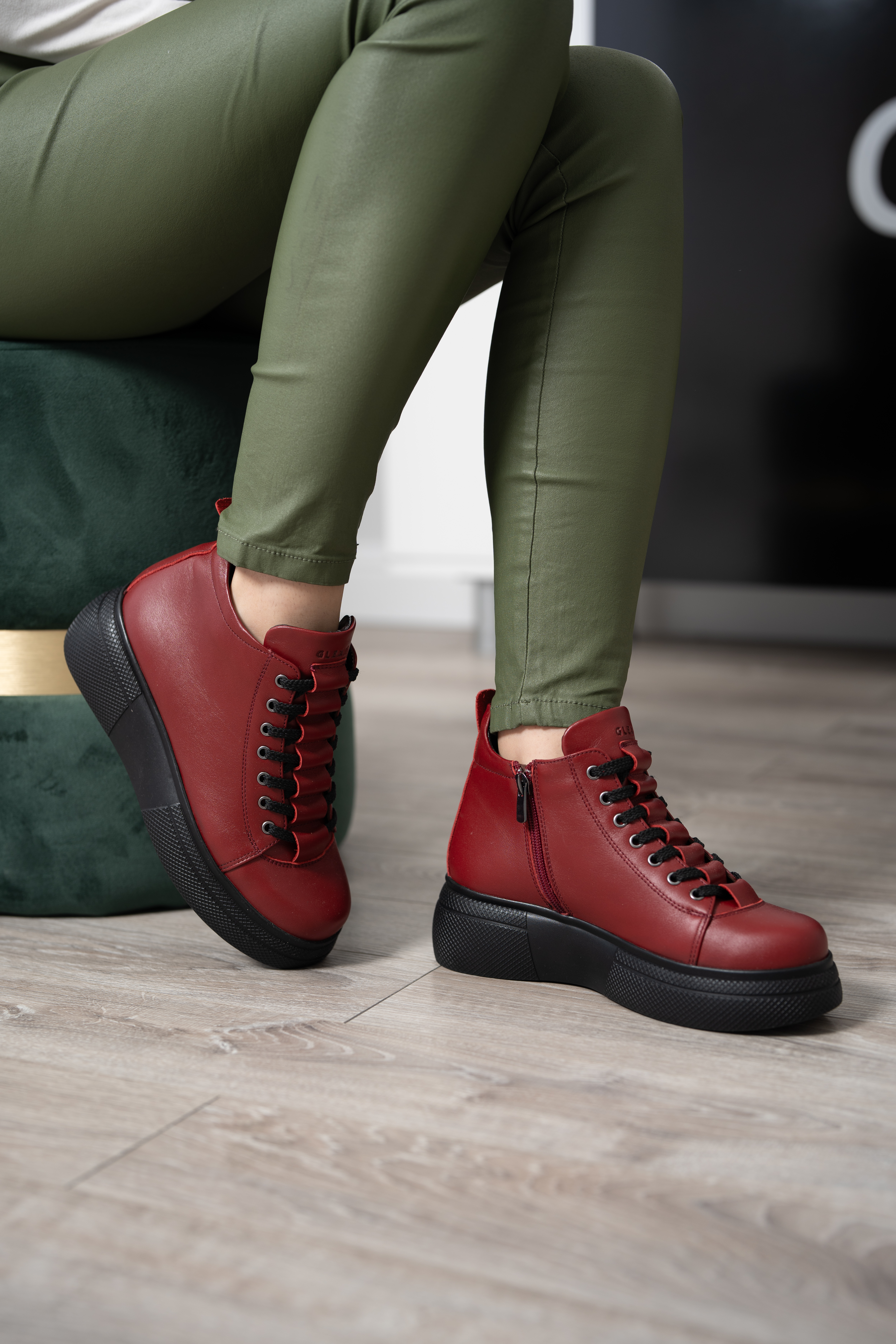 Ghete dama premium, Glemis, piele naturala - Cod: PS-asti-1135, Culoare: Visiniu Box, Marime: 38 (24.9 cm)