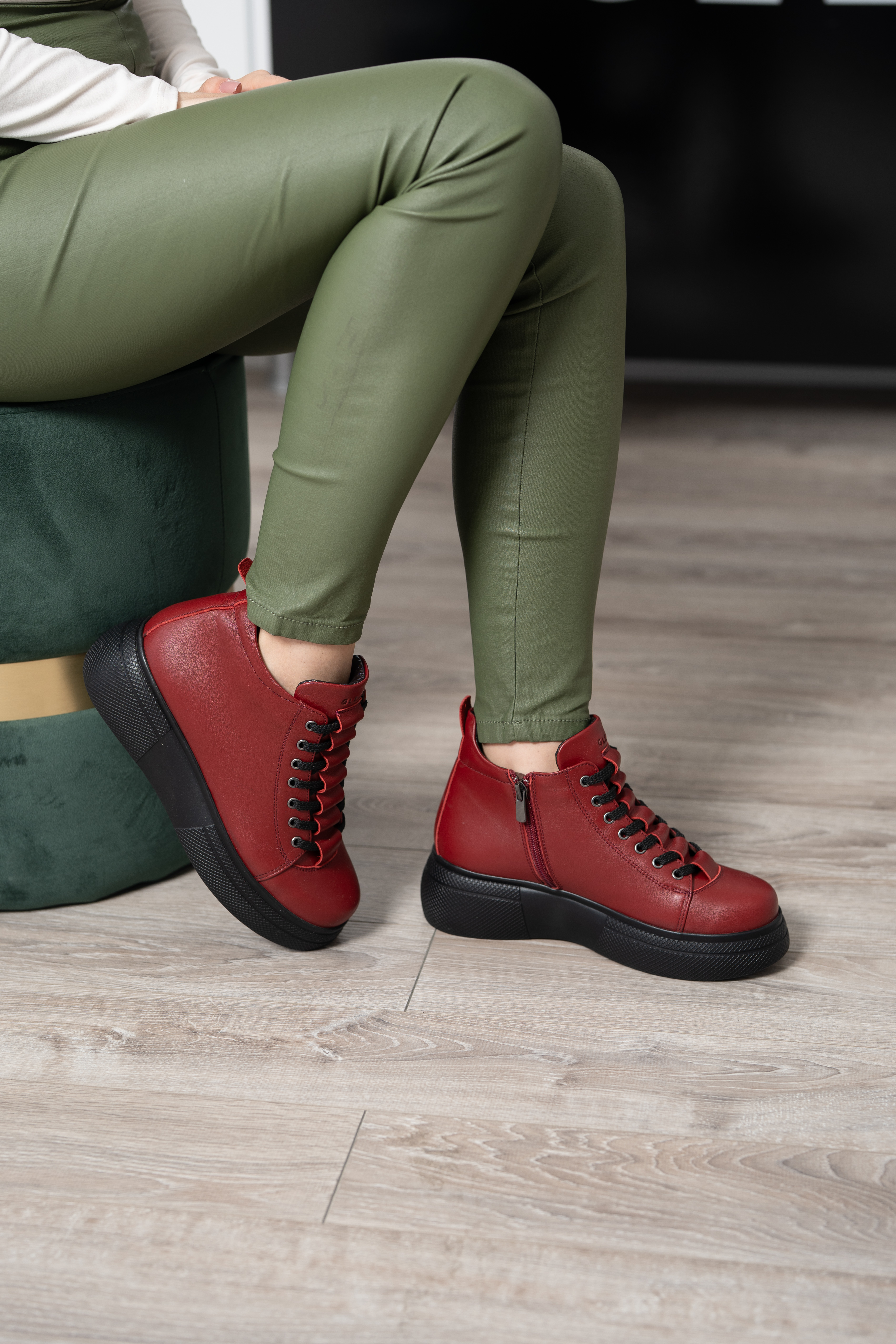 Ghete dama premium, Glemis, piele naturala - Cod: PS-asti-1135, Culoare: Visiniu Box, Marime: 38 (24.9 cm)