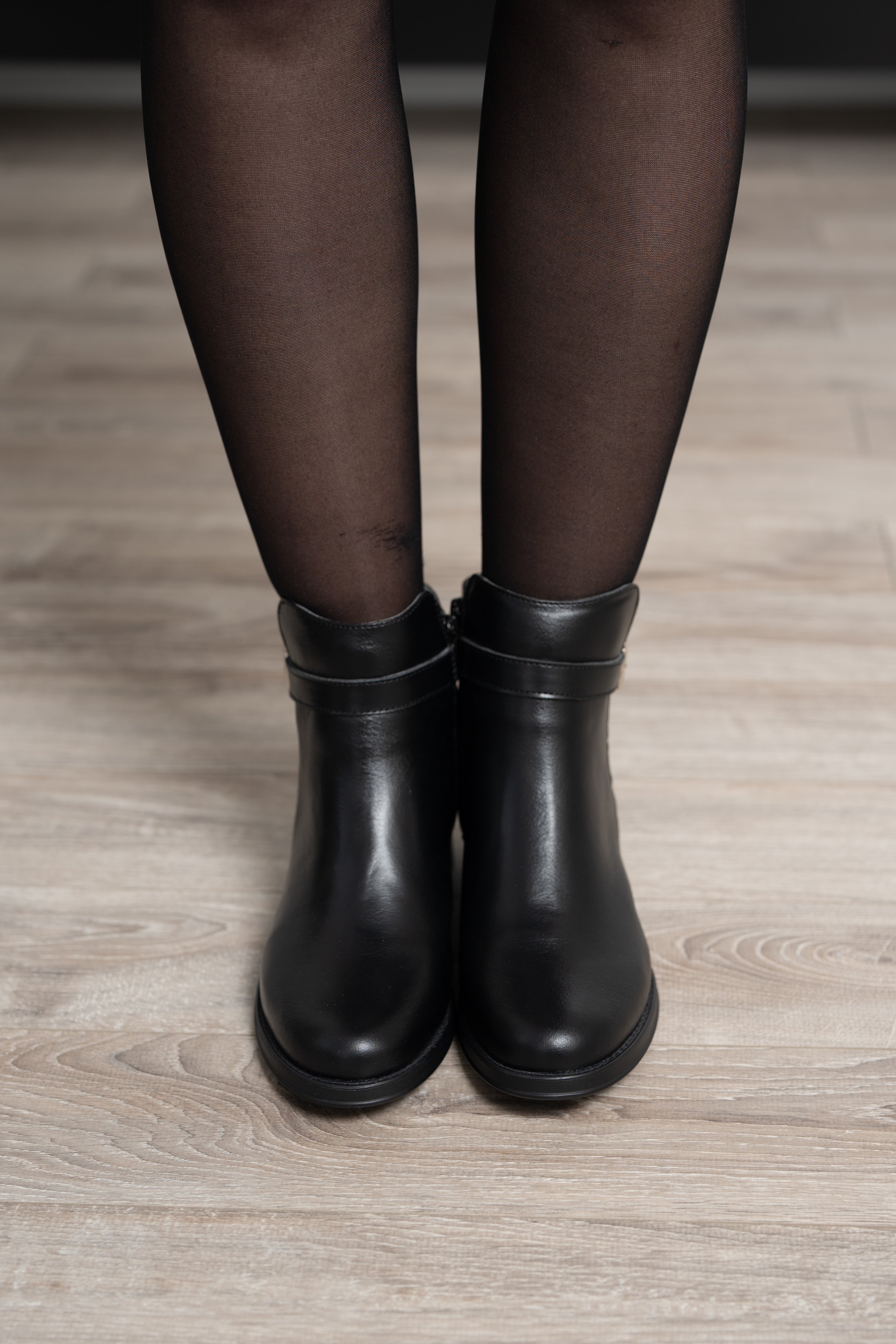 Ghete dama clasic, Glemis, piele naturala - Cod: PS-carmen-10, Culoare: Negru Box, Marime: 38 (25.2 cm)