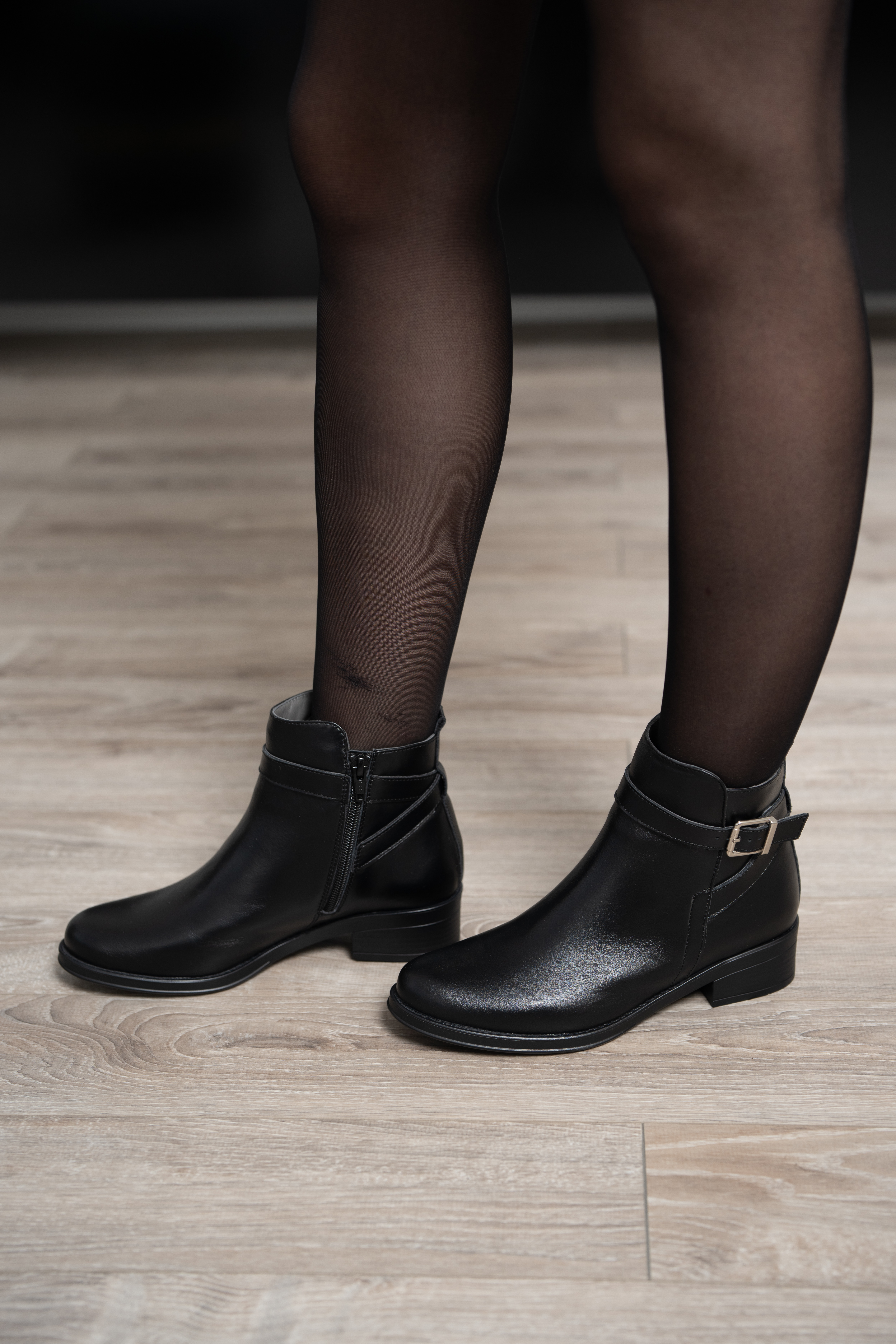Ghete dama clasic, Glemis, piele naturala - Cod: PS-carmen-10, Culoare: Negru Box, Marime: 38 (25.2 cm)