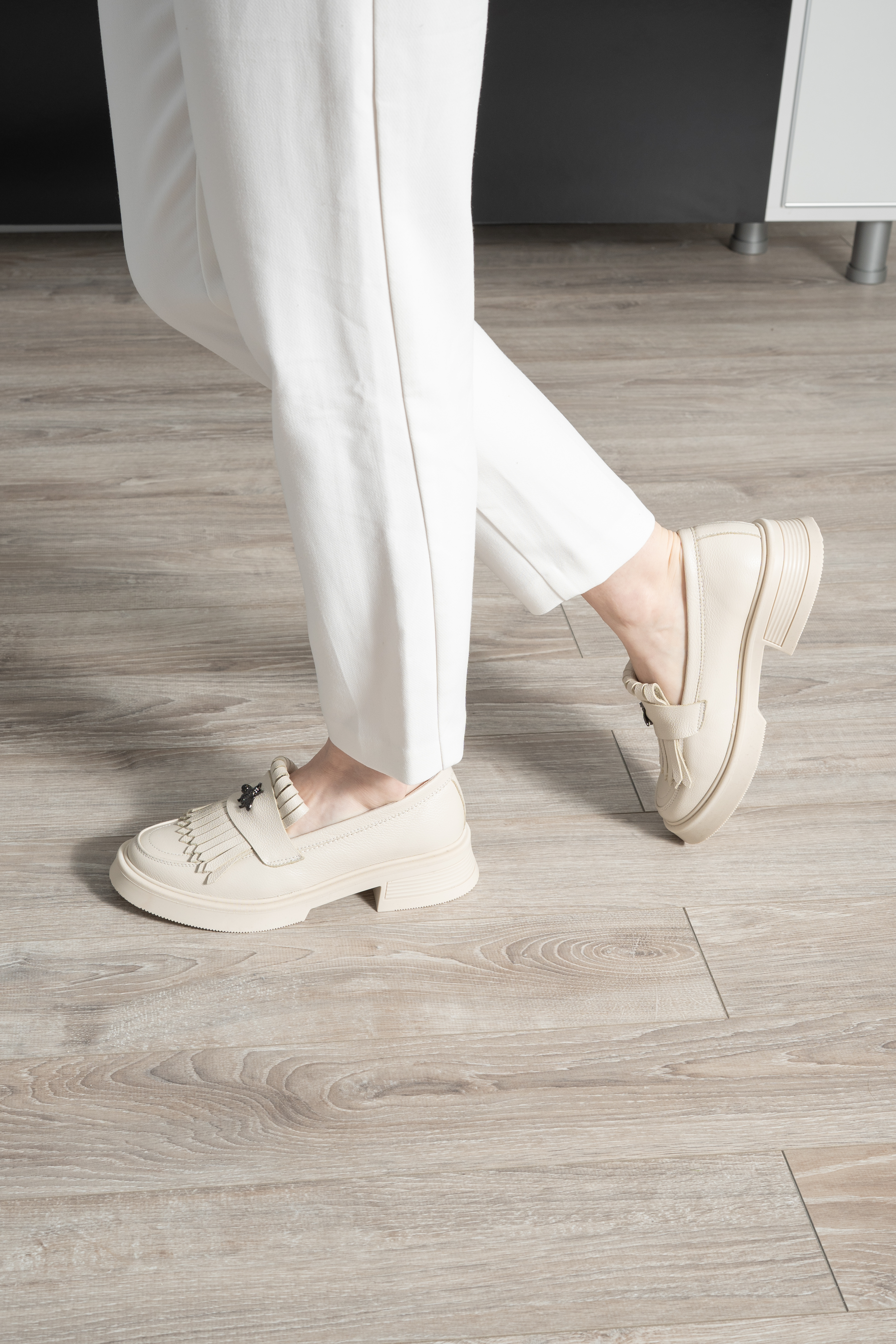 Mocasini dama, Glemis, piele naturala - Model: PS-cloe-1155, Culoare: Bej Bizon, Marime: 38 (24.8 cm)
