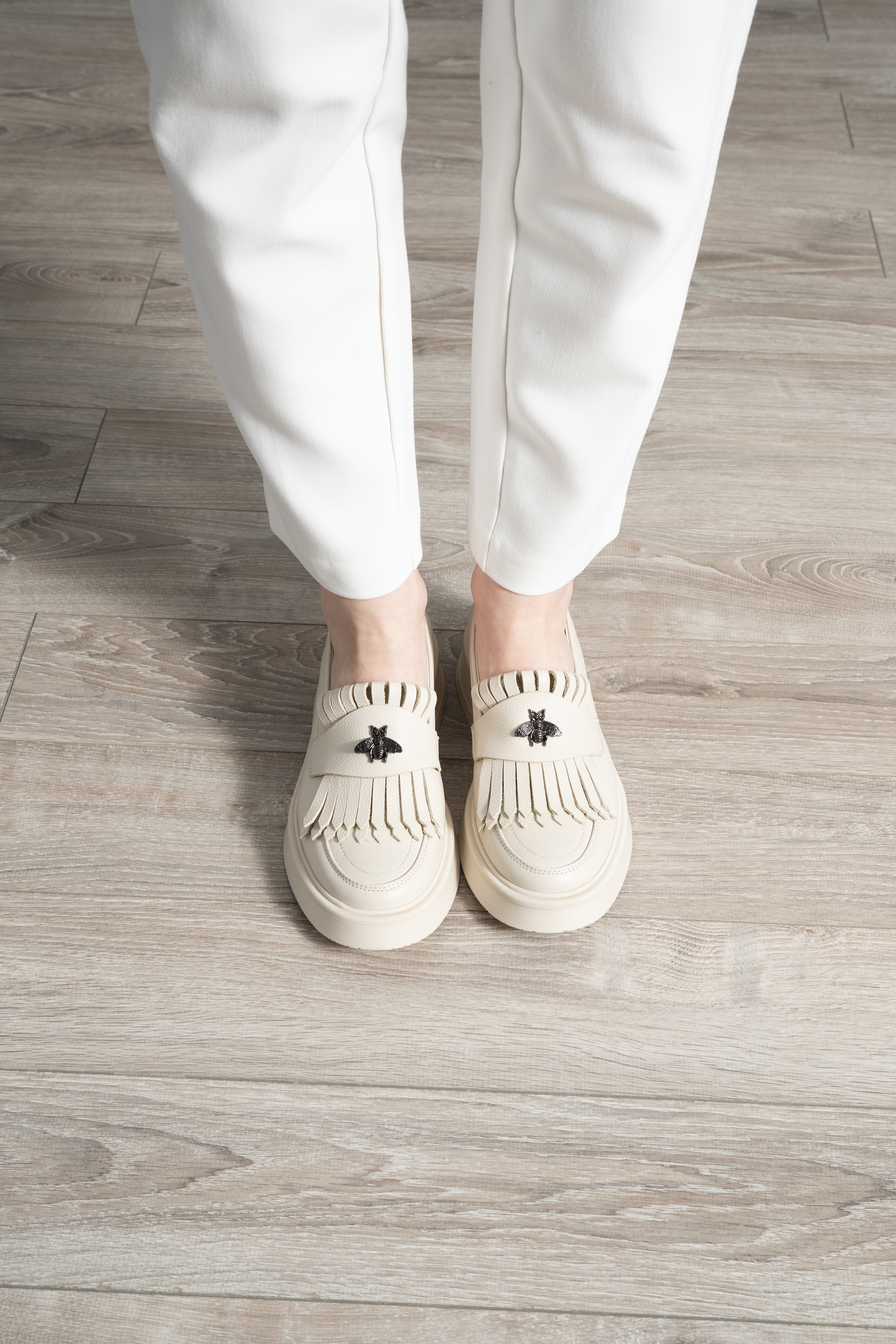 Mocasini dama, Glemis, piele naturala - Model: PS-cloe-1155, Culoare: Bej Bizon, Marime: 38 (24.8 cm)