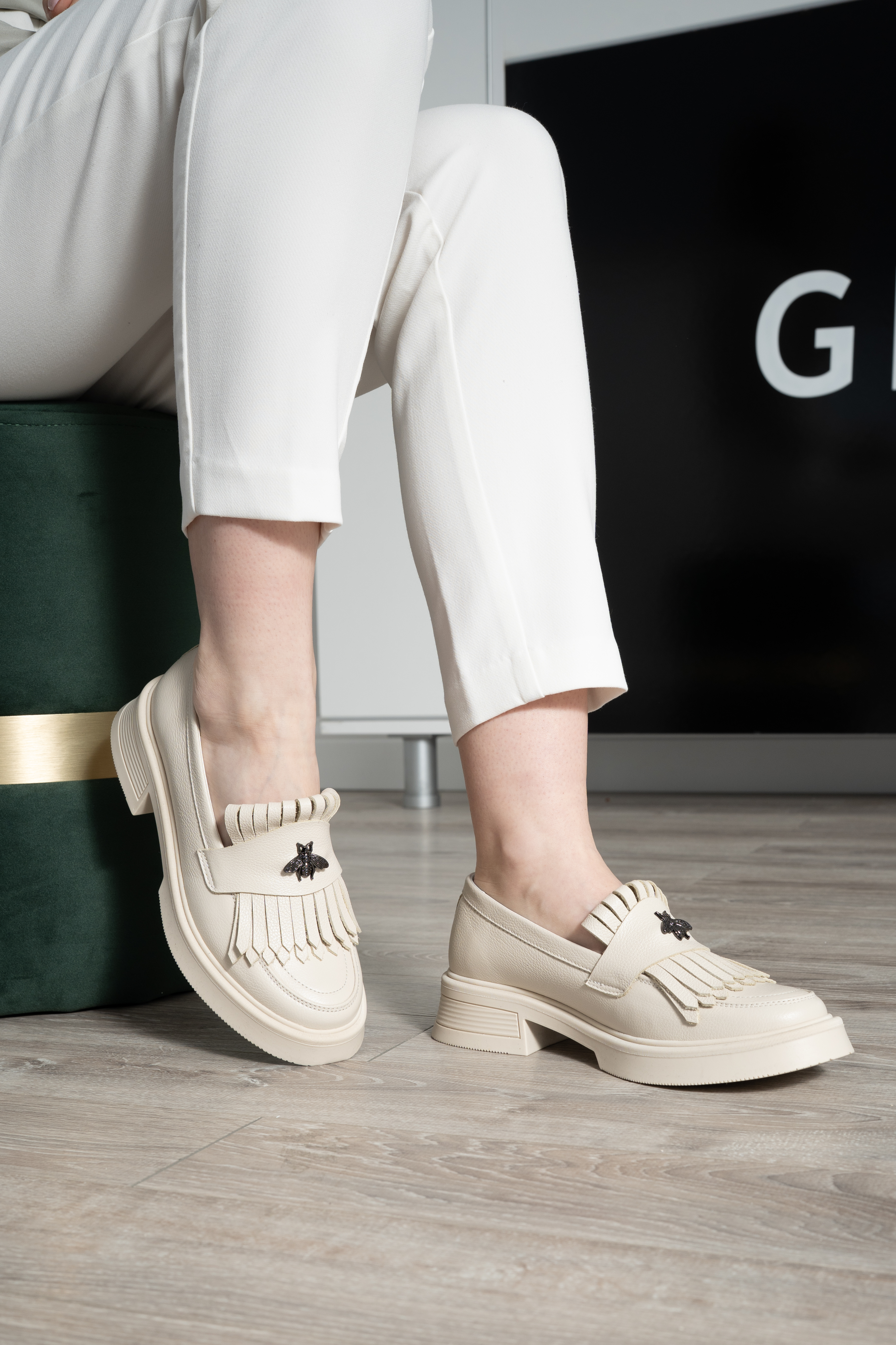 Mocasini dama, Glemis, piele naturala - Model: PS-cloe-1155, Culoare: Bej Bizon, Marime: 38 (24.8 cm)