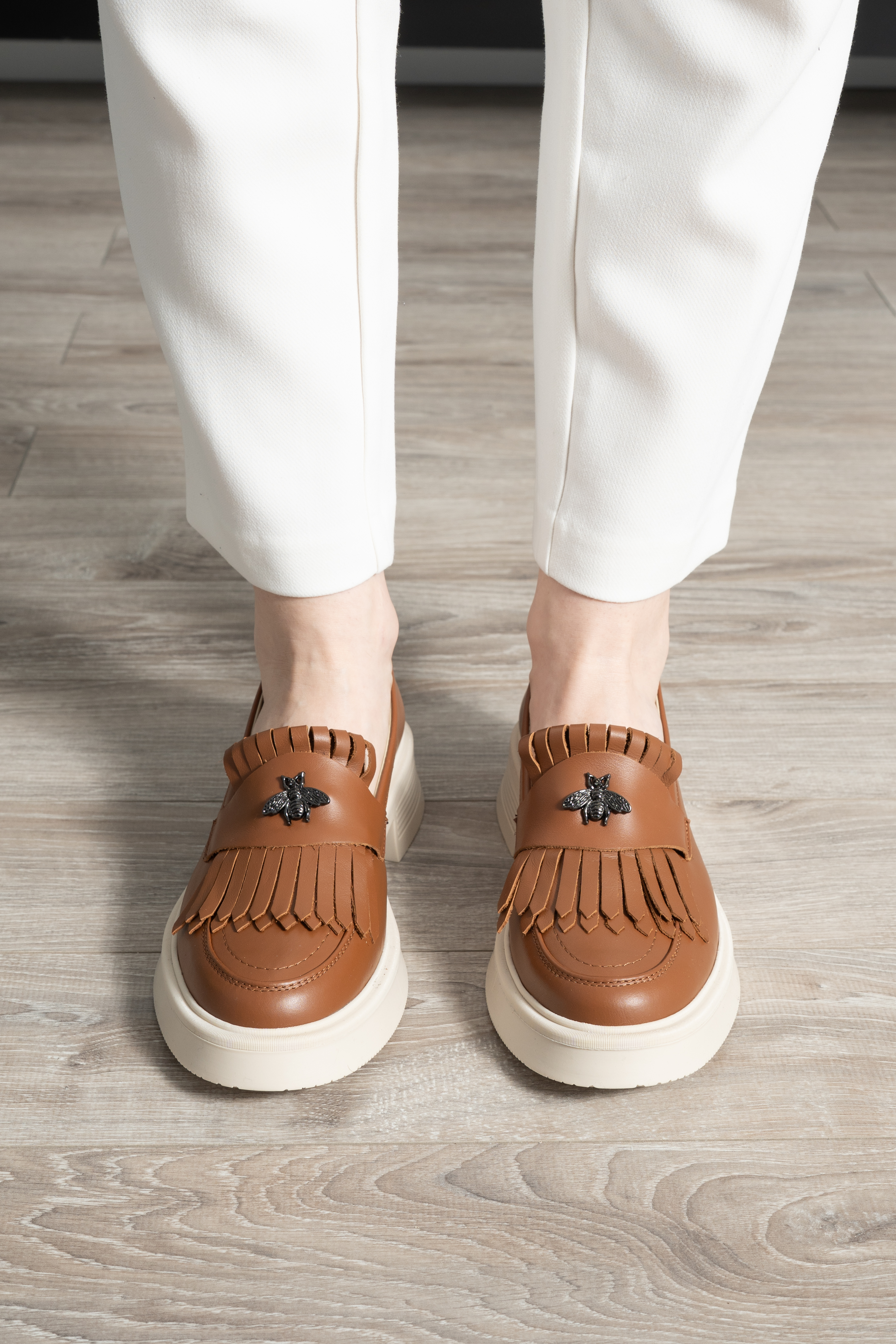 Mocasini dama, Glemis, piele naturala - Model: PS-cloe-1155, Culoare: Maro Box TA, Marime: 38 (24.8 cm)