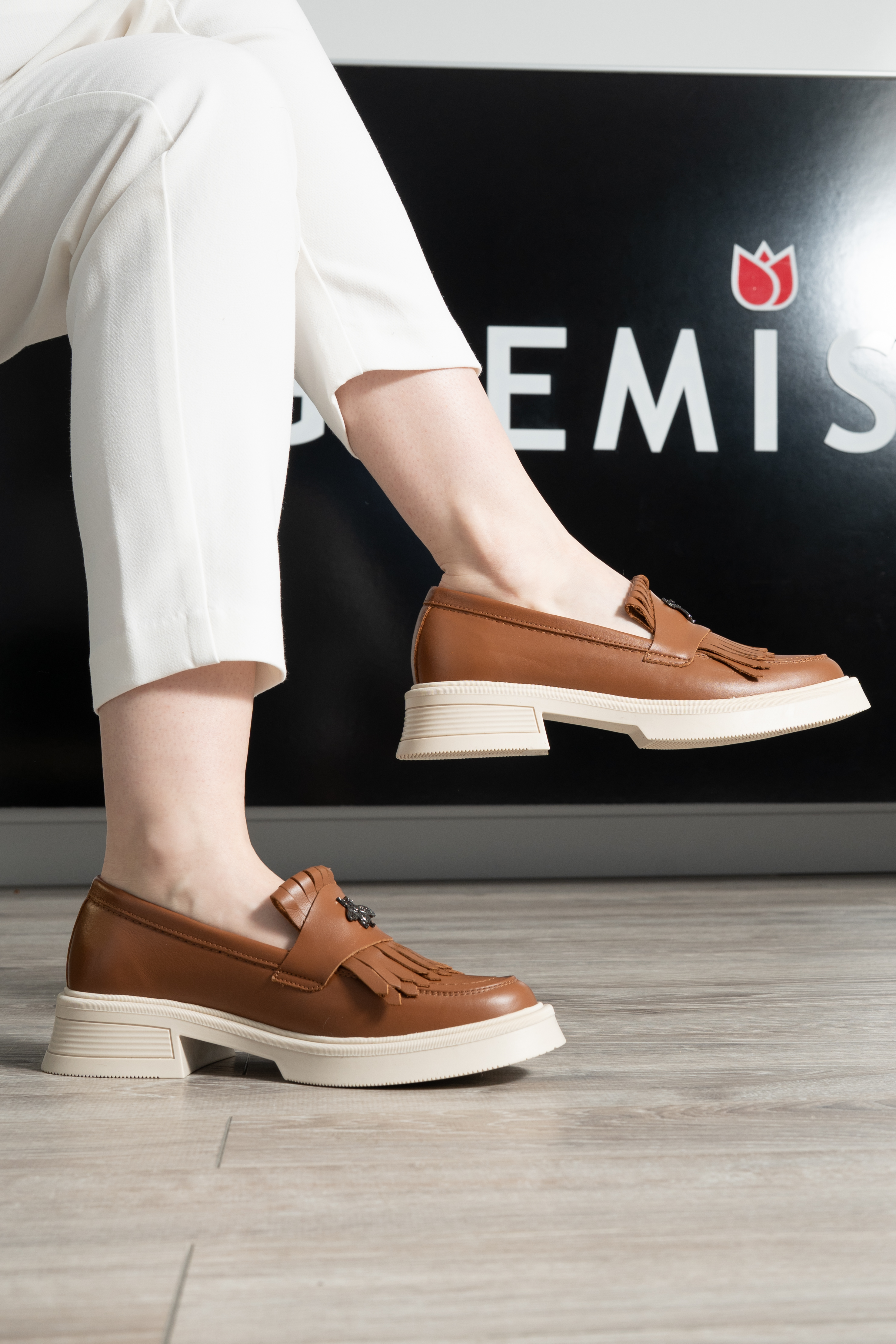 Mocasini dama, Glemis, piele naturala - Model: PS-cloe-1155, Culoare: Maro Box TA, Marime: 38 (24.8 cm)