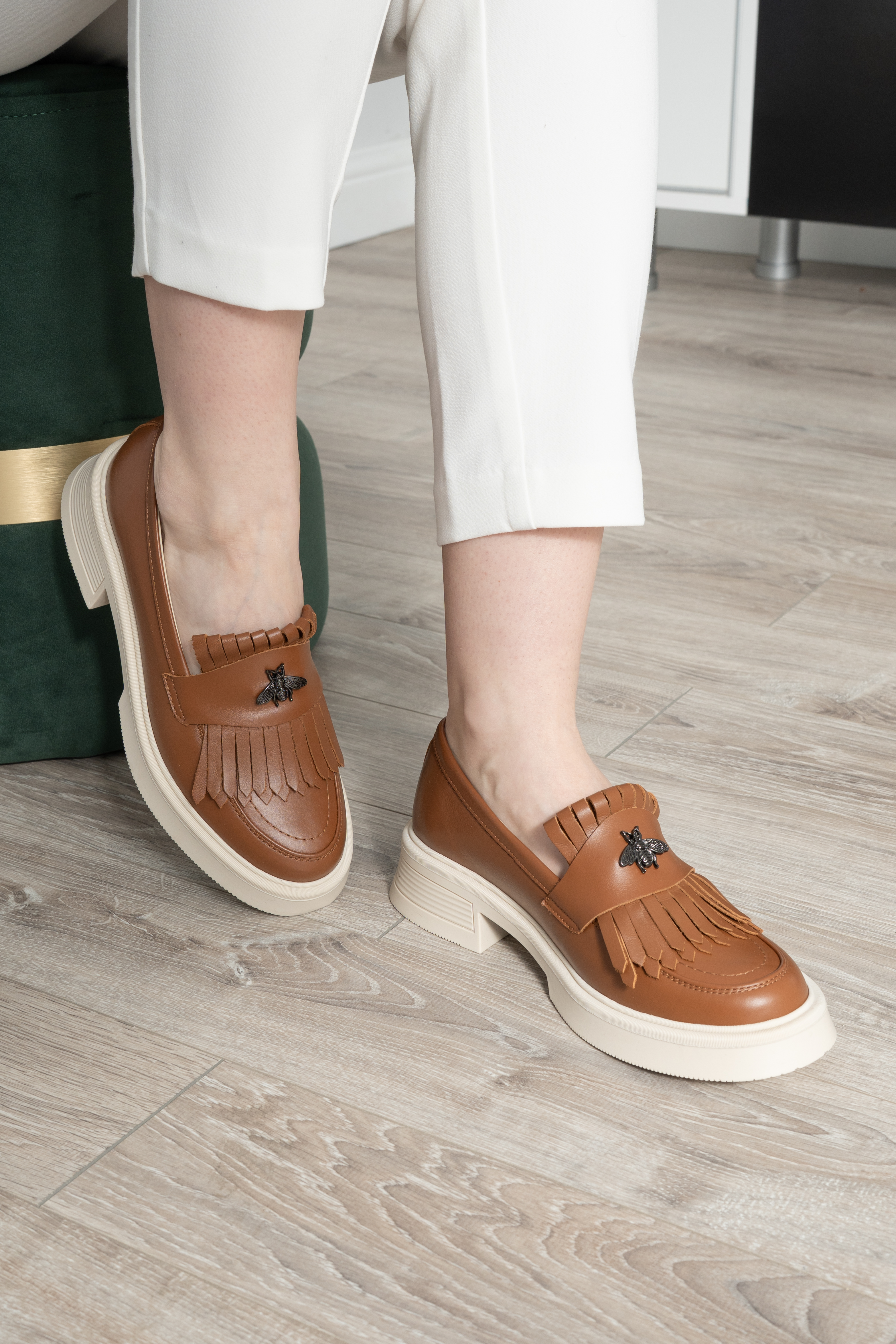Mocasini dama, Glemis, piele naturala - Model: PS-cloe-1155, Culoare: Maro Box TA, Marime: 38 (24.8 cm)
