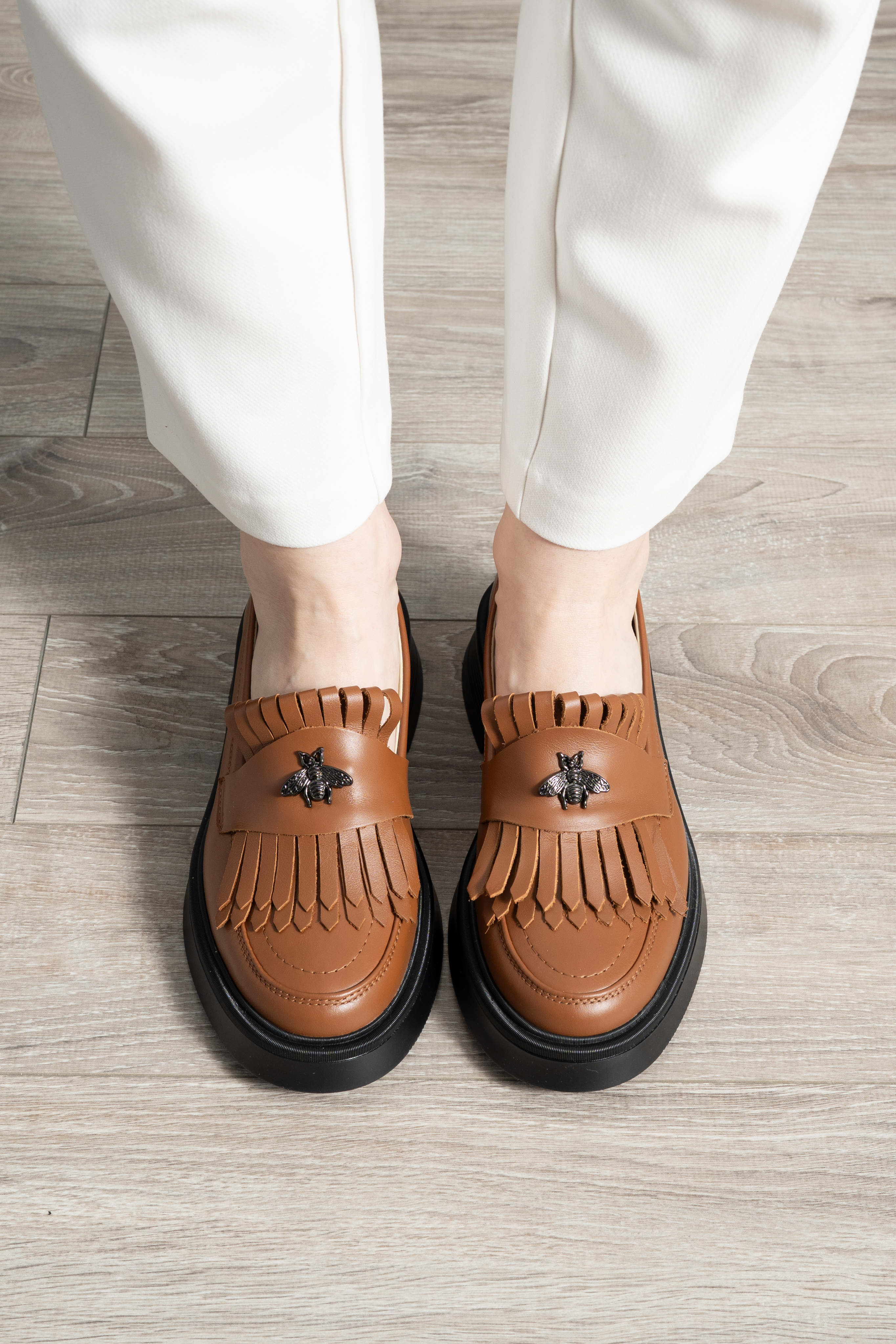 Mocasini dama, Glemis, piele naturala - Model: PS-cloe-1155, Culoare: Maro Box TN, Marime: 38 (24.8 cm)