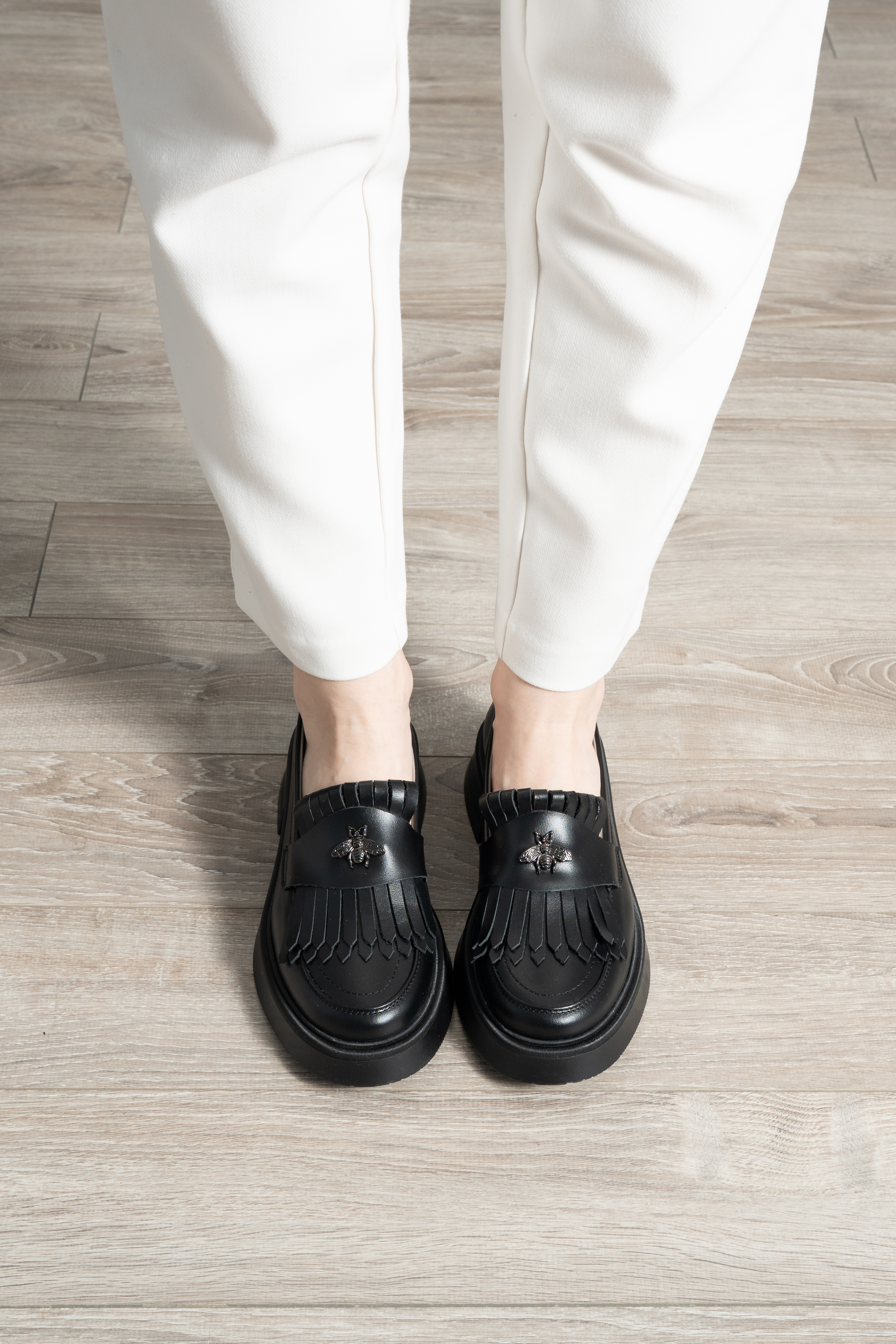 Mocasini dama, Glemis, piele naturala - Model: PS-cloe-1155, Culoare: Negru Box, Marime: 38 (24.8 cm)