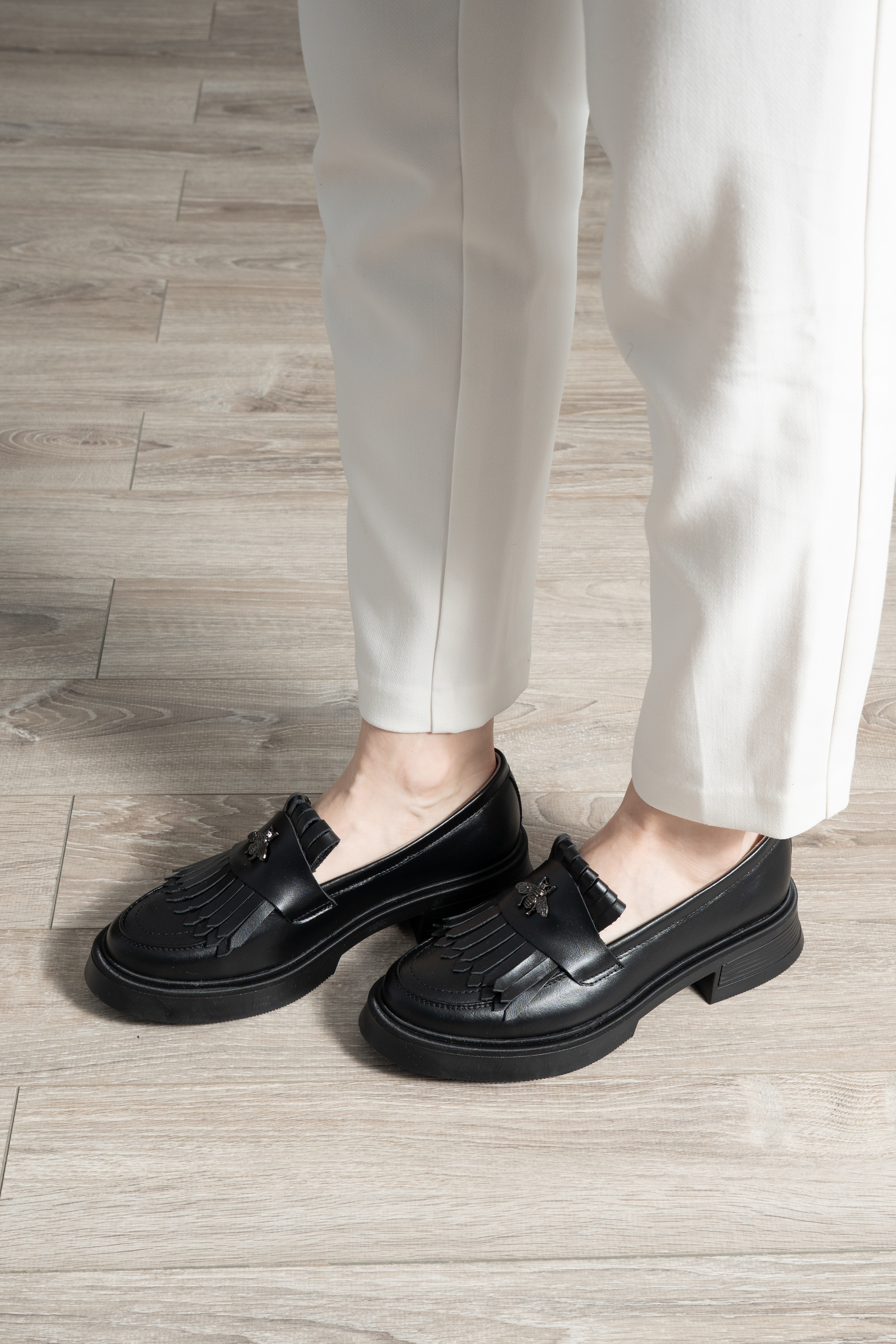 Mocasini dama, Glemis, piele naturala - Model: PS-cloe-1155, Culoare: Negru Box, Marime: 38 (24.8 cm)