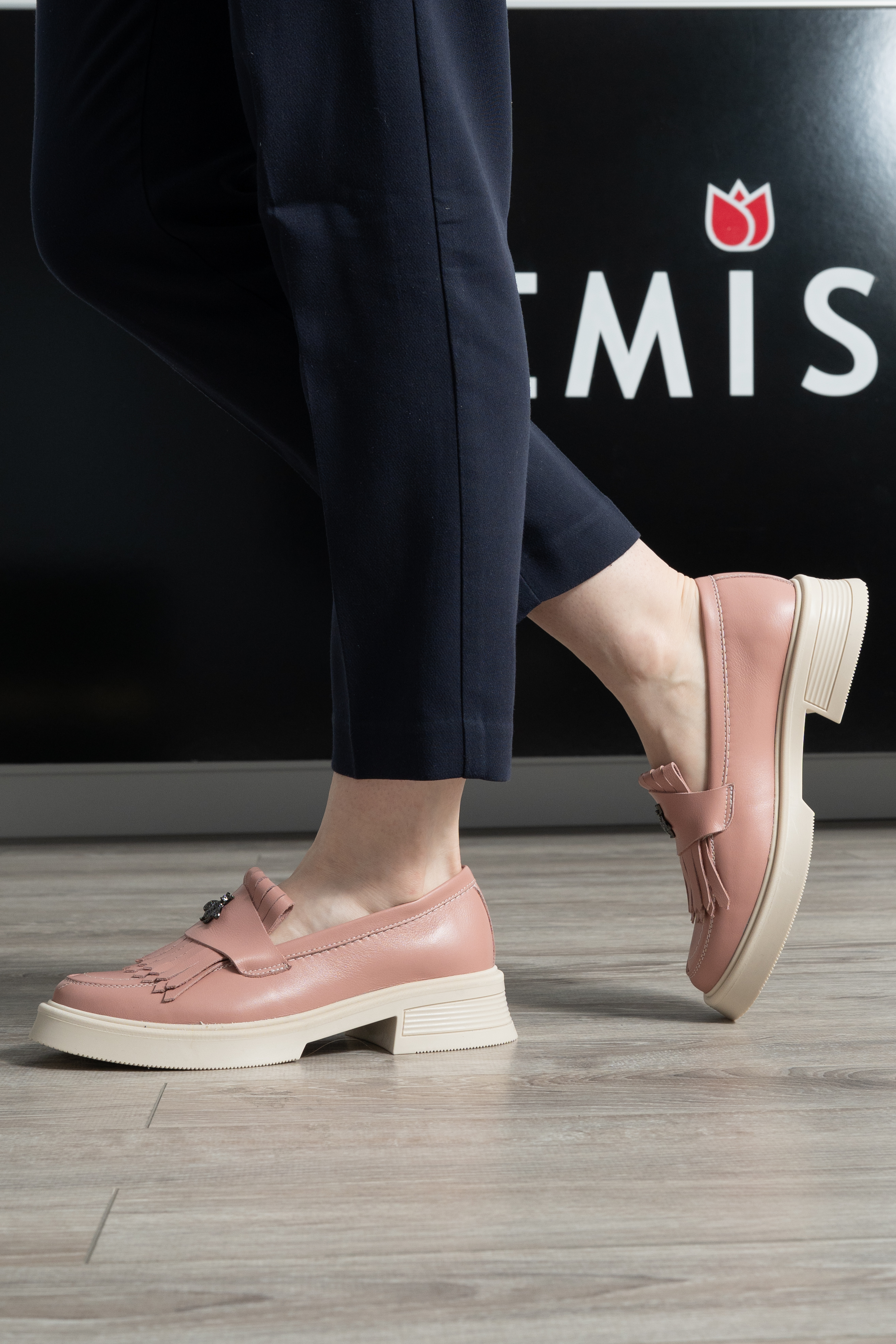 Mocasini dama, Glemis, piele naturala - Model: PS-cloe-1155, Culoare: Nude Box, Marime: 38 (24.8 cm)