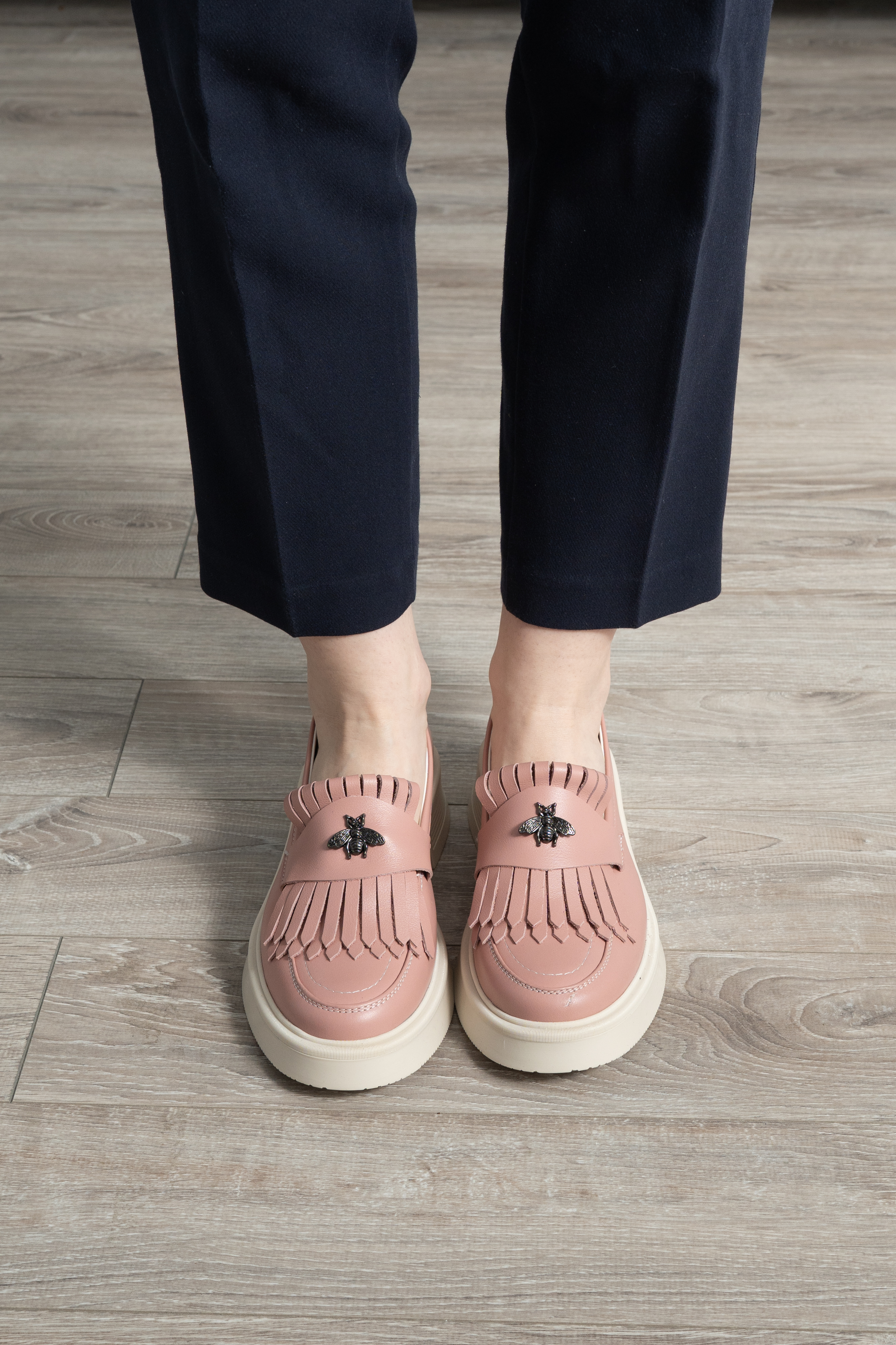 Mocasini dama, Glemis, piele naturala - Model: PS-cloe-1155, Culoare: Nude Box, Marime: 38 (24.8 cm)