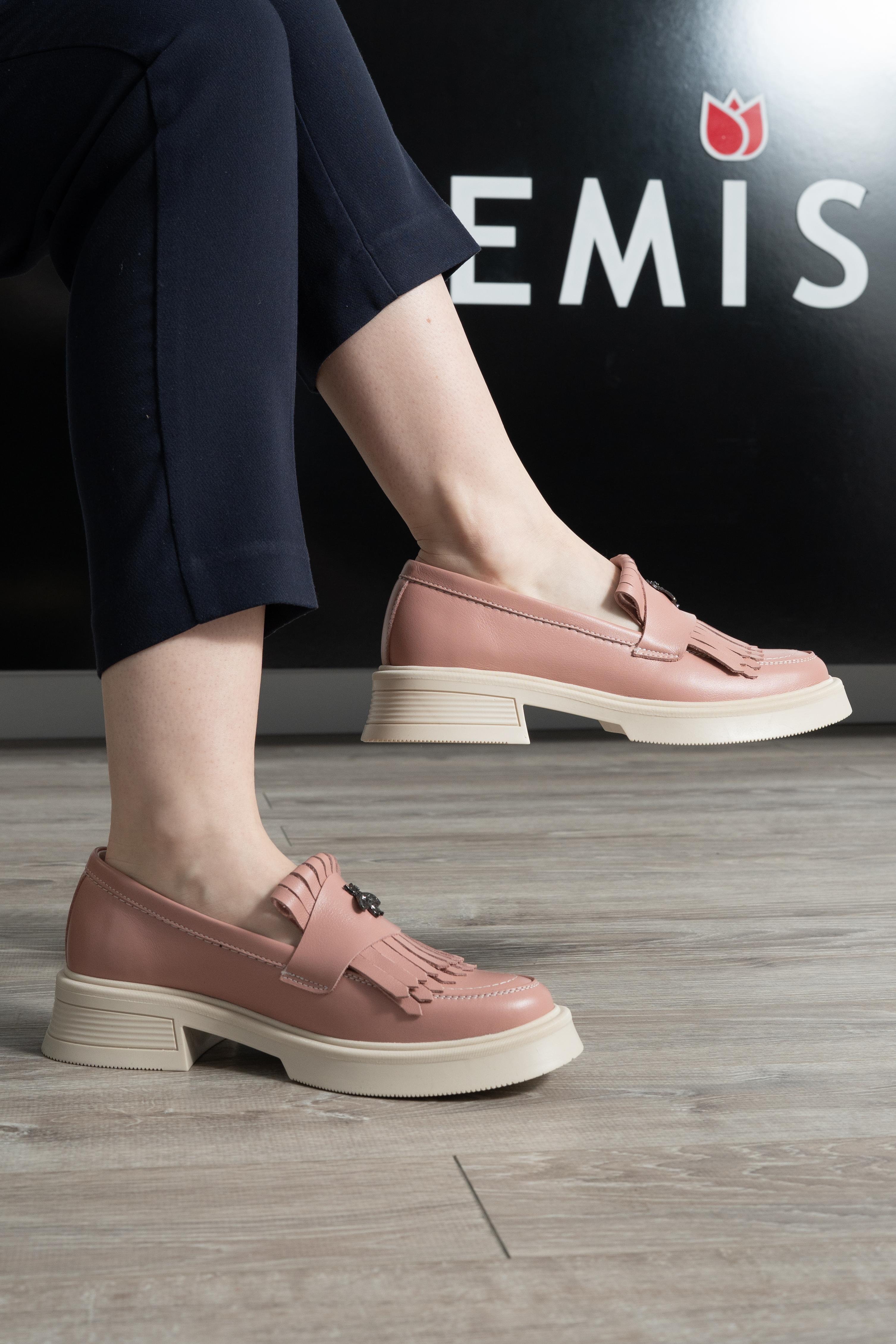 Mocasini dama, Glemis, piele naturala - Model: PS-cloe-1155, Culoare: Nude Box, Marime: 38 (24.8 cm)