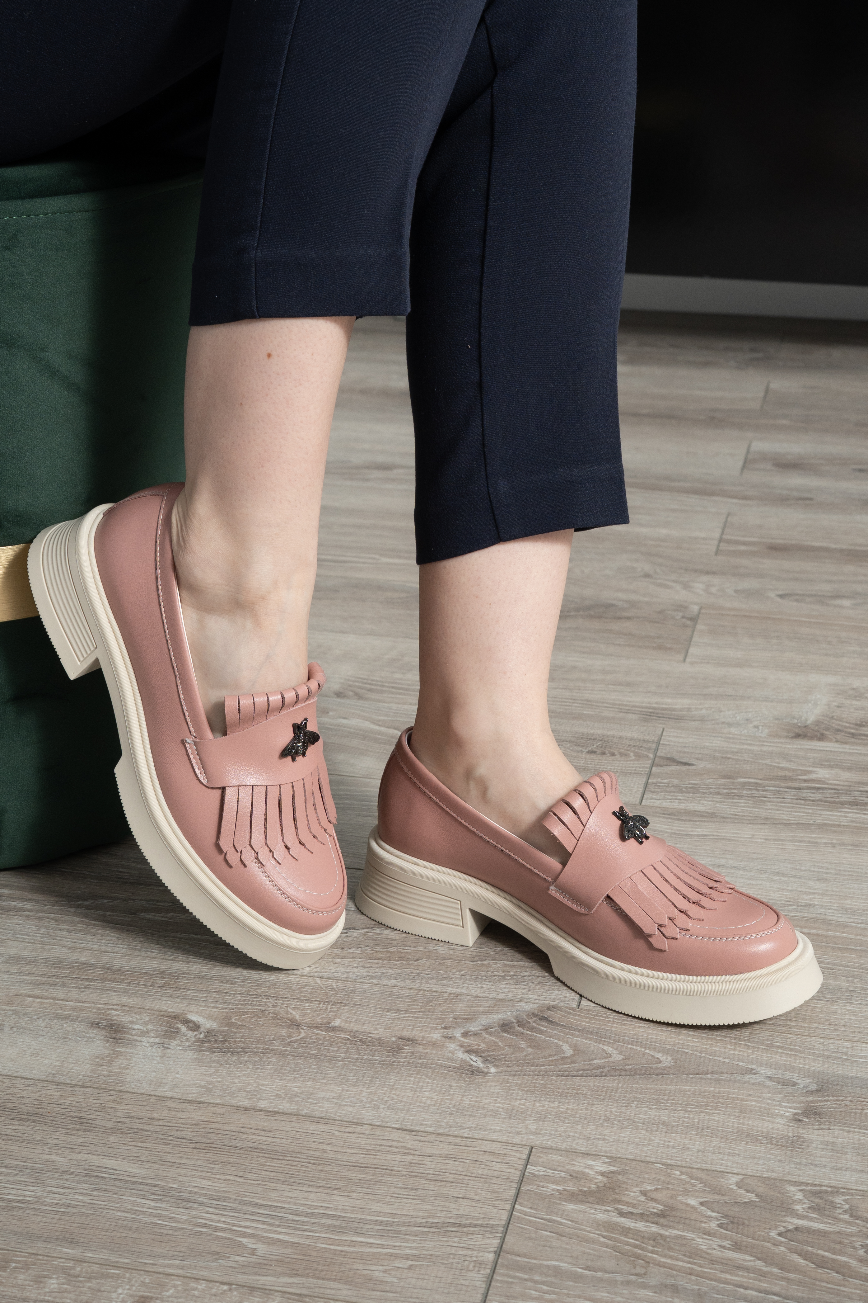Mocasini dama, Glemis, piele naturala - Model: PS-cloe-1155, Culoare: Nude Box, Marime: 38 (24.8 cm)