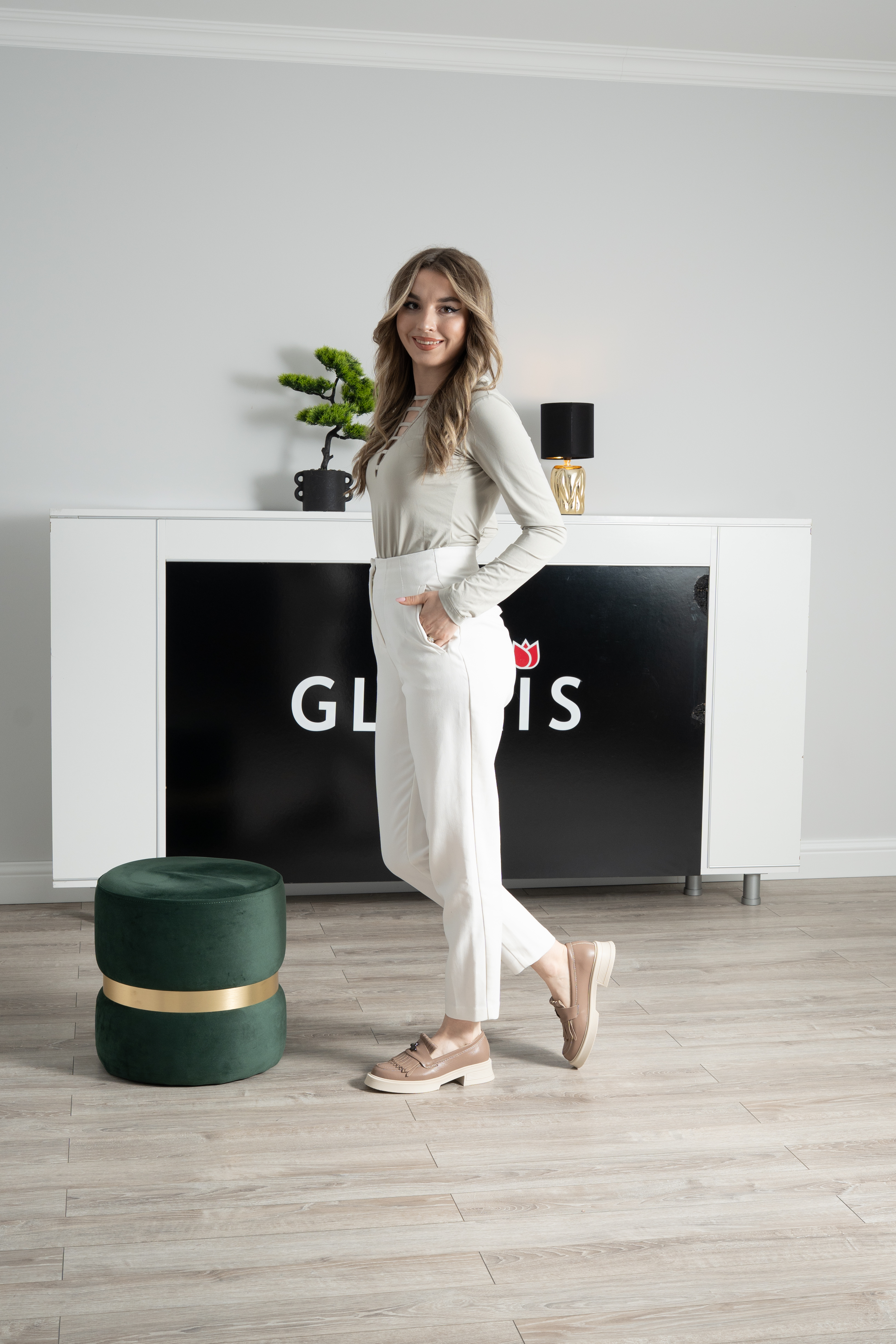 Mocasini dama, Glemis, piele naturala - Model: PS-cloe-1155, Culoare: Taupe Bizon, Marime: 38 (24.8 cm)