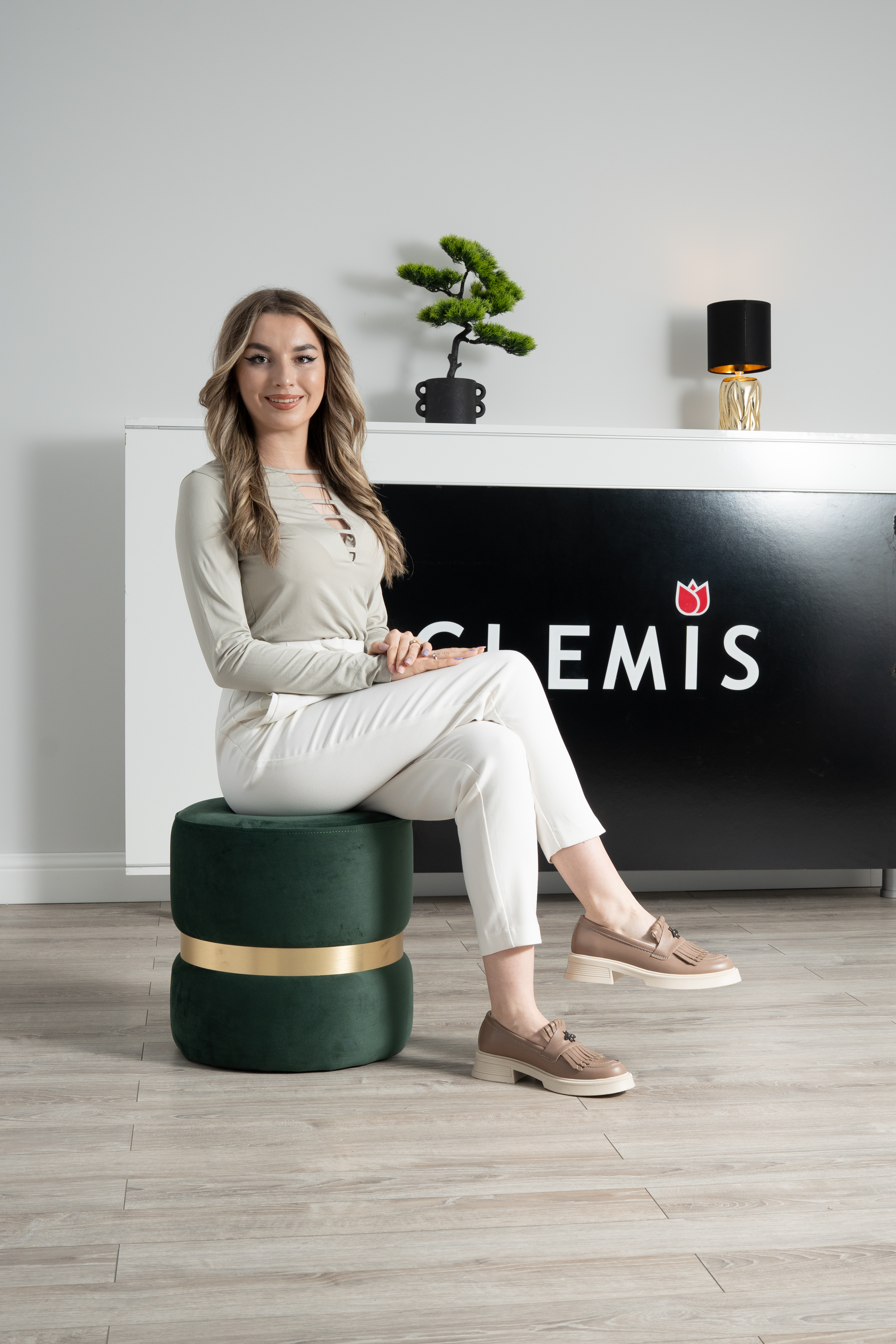 Mocasini dama, Glemis, piele naturala - Model: PS-cloe-1155, Culoare: Taupe Bizon, Marime: 38 (24.8 cm)