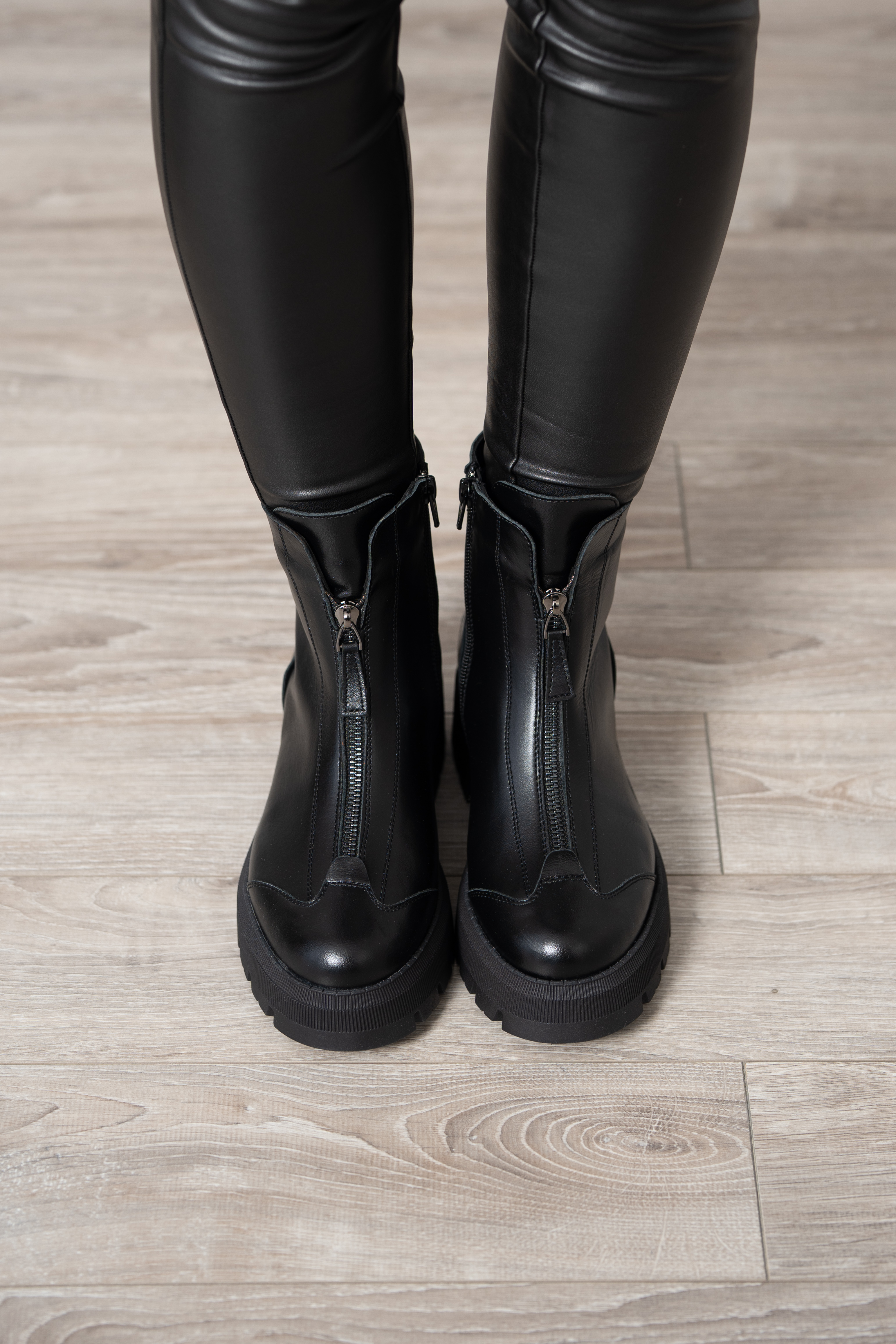 Ghete dama premium, Glemis, piele naturala - Cod: PS-1075-B, Culoare: Negru, Marime: 38